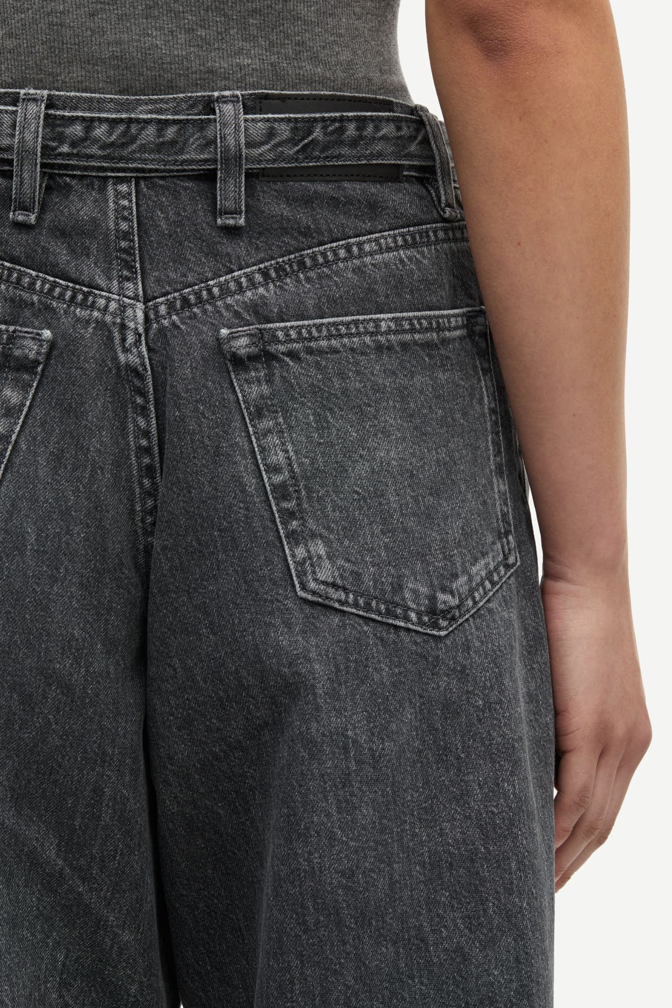 HARPER CULOTTE BELT JEANS - GREY CLOUD