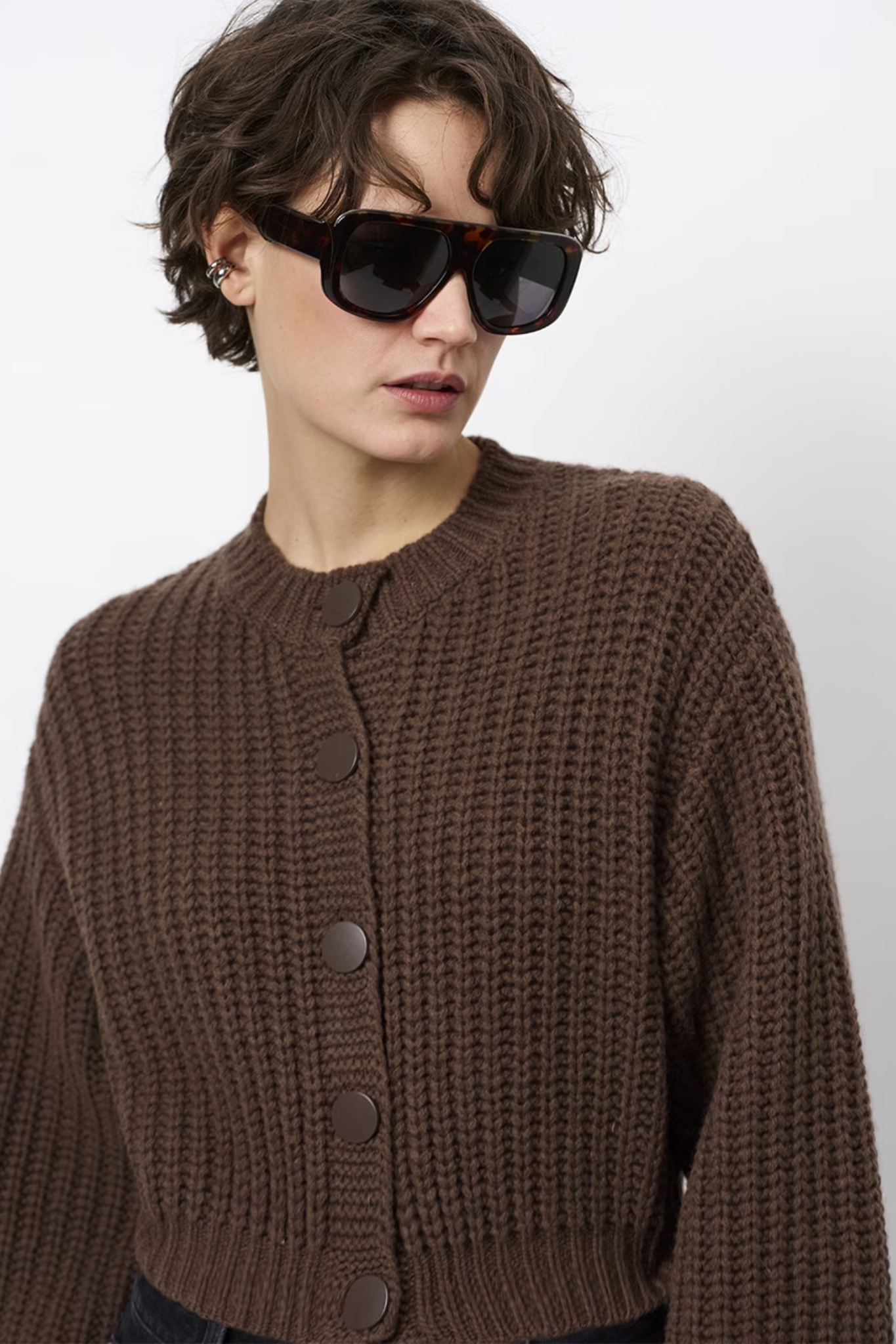 ZINNIA WOOL CARDIGAN - GRANOLA BROWN