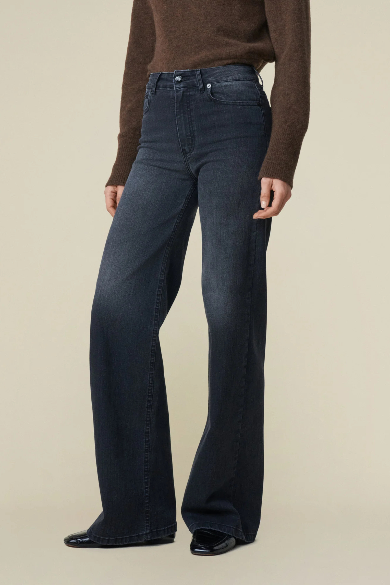 PALAZZO JEANS - ENZYME BLACK