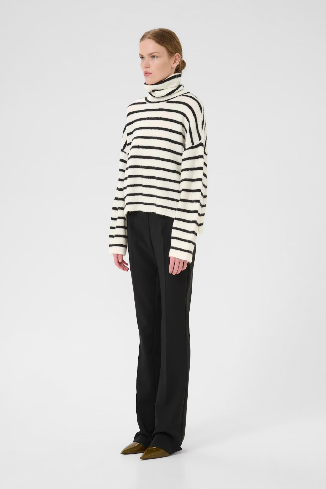 ALPHA ROLLNECK STRIPED - CHARCOAL BLACK