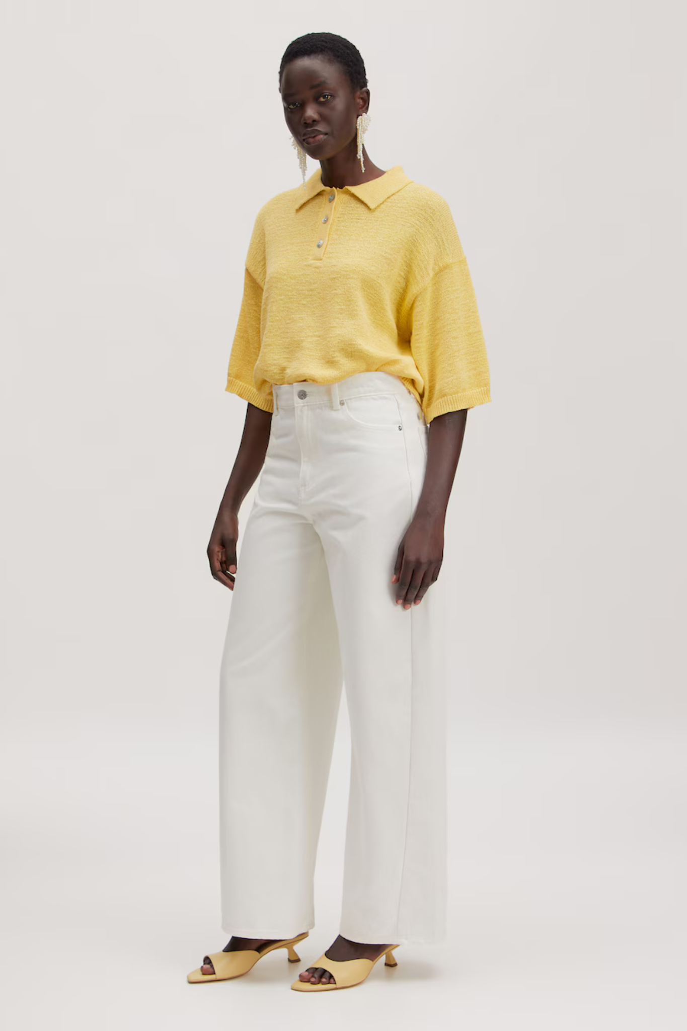 ANAYA KNIT POLO - LEMON MERINGUE