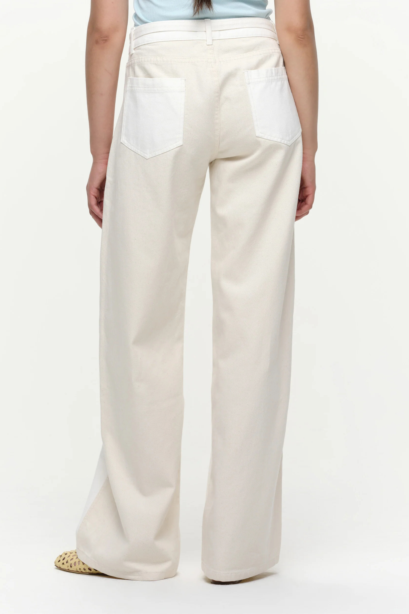 EVE CARRY OVER DENIM PANTS - WHITE