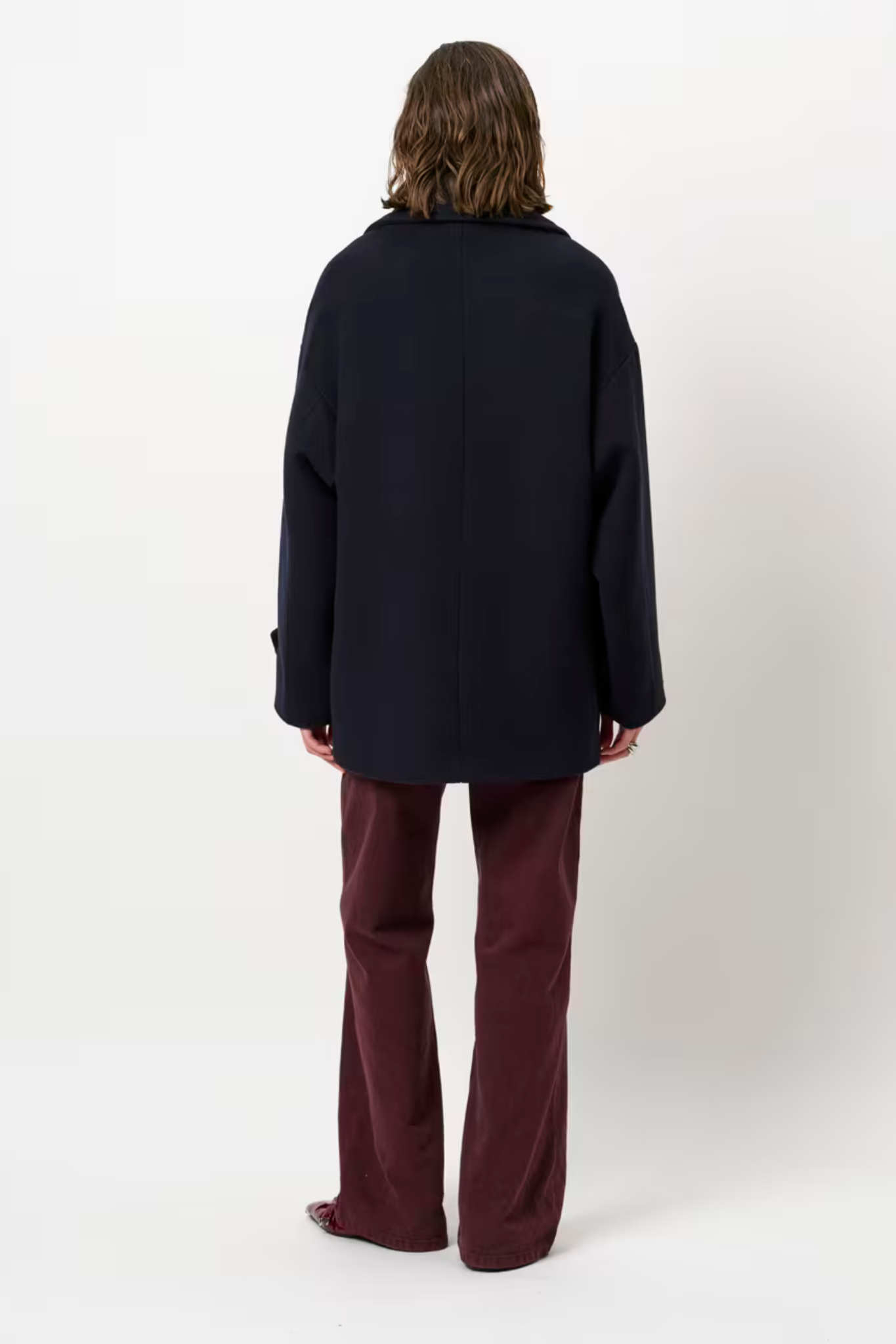 NUIT WIDE LEG JEANS - MULBERRY RED