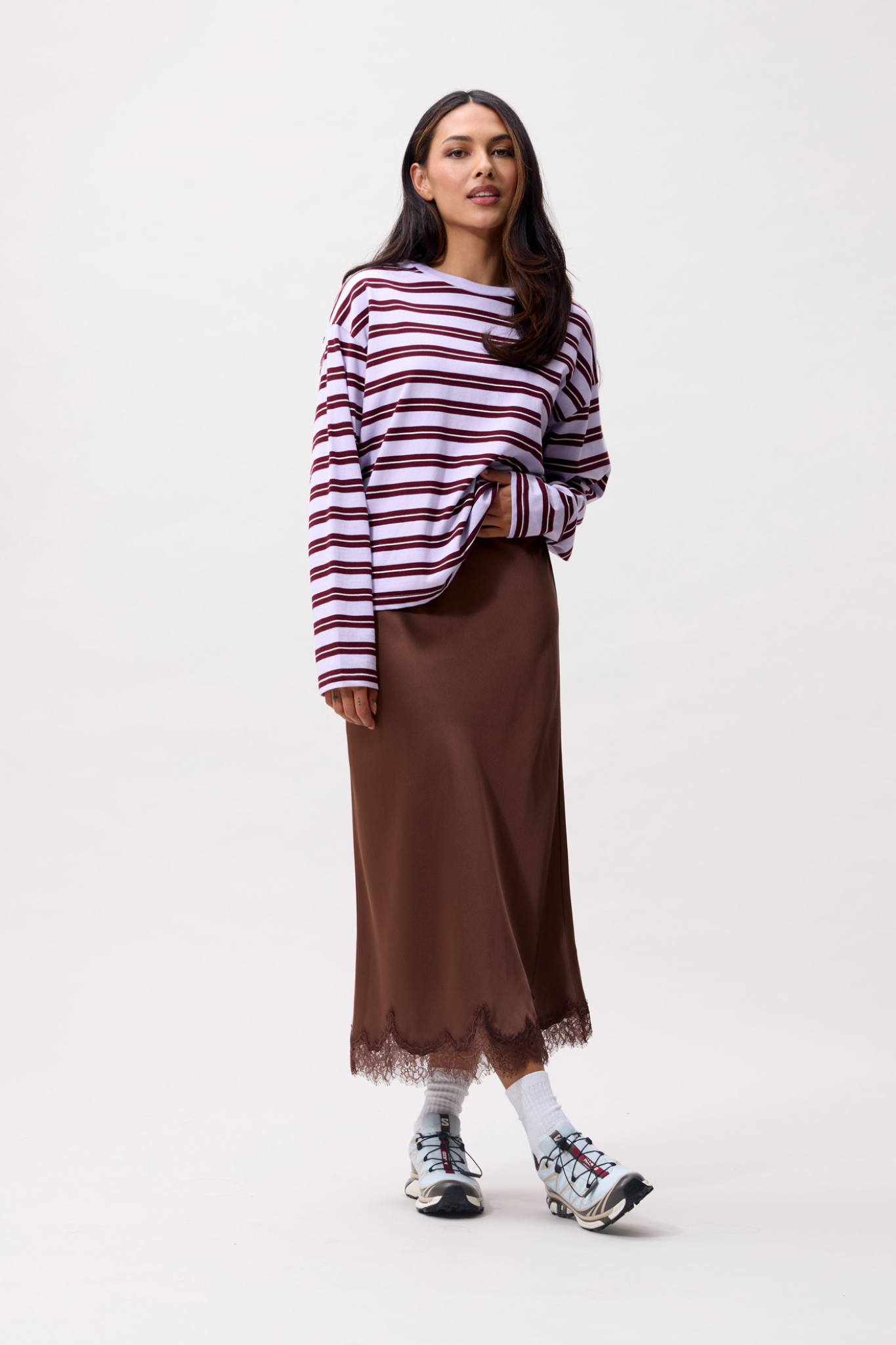 STRIPED LONG SLEEVE - LAVENDER FROST