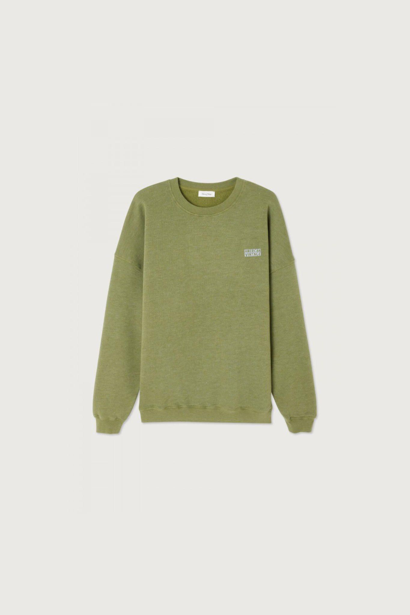 American Vintage doven sweatshirt in overdyed boa. Front flatlay view