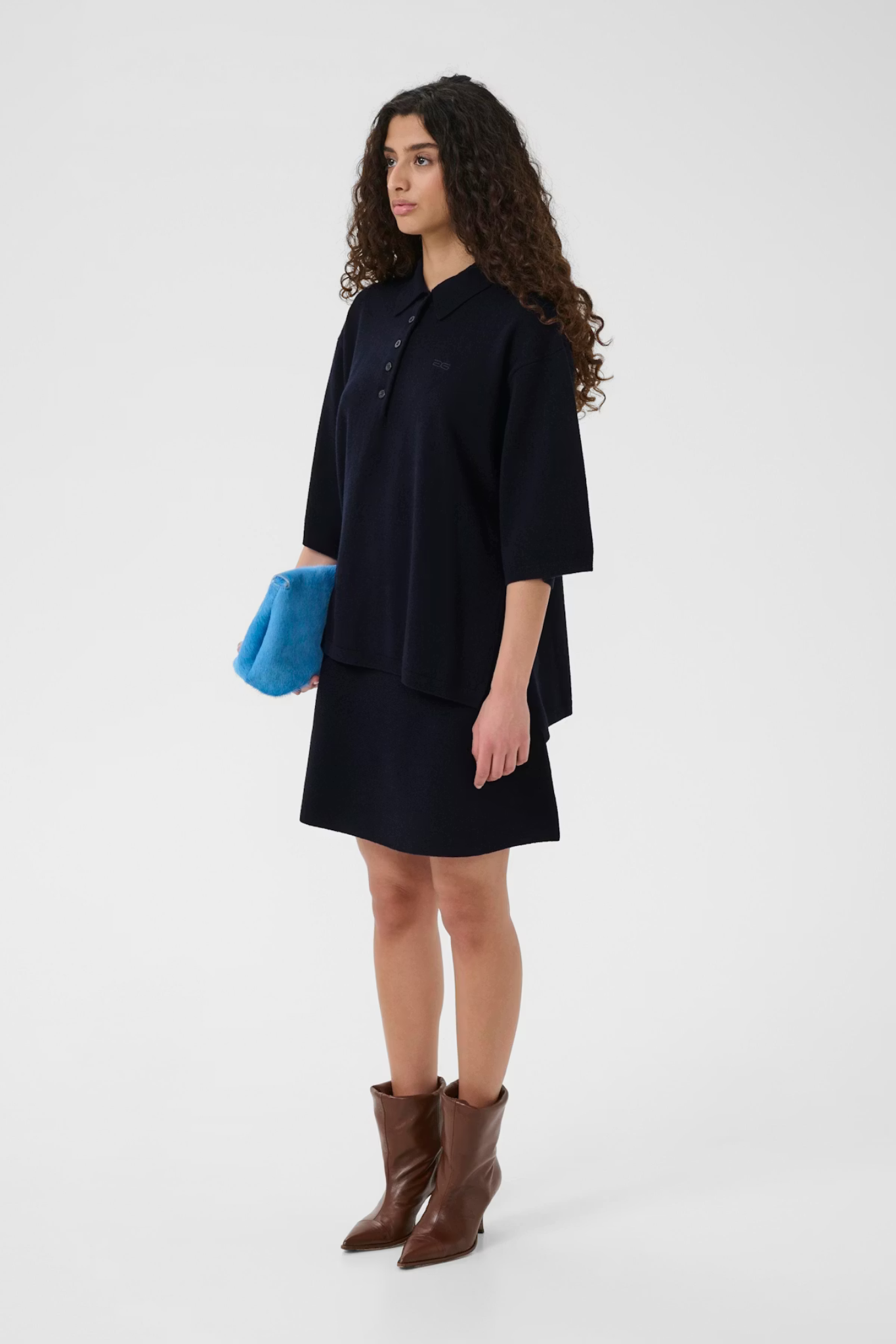 MANZI POLOSHIRT PULLOVER - BLUE