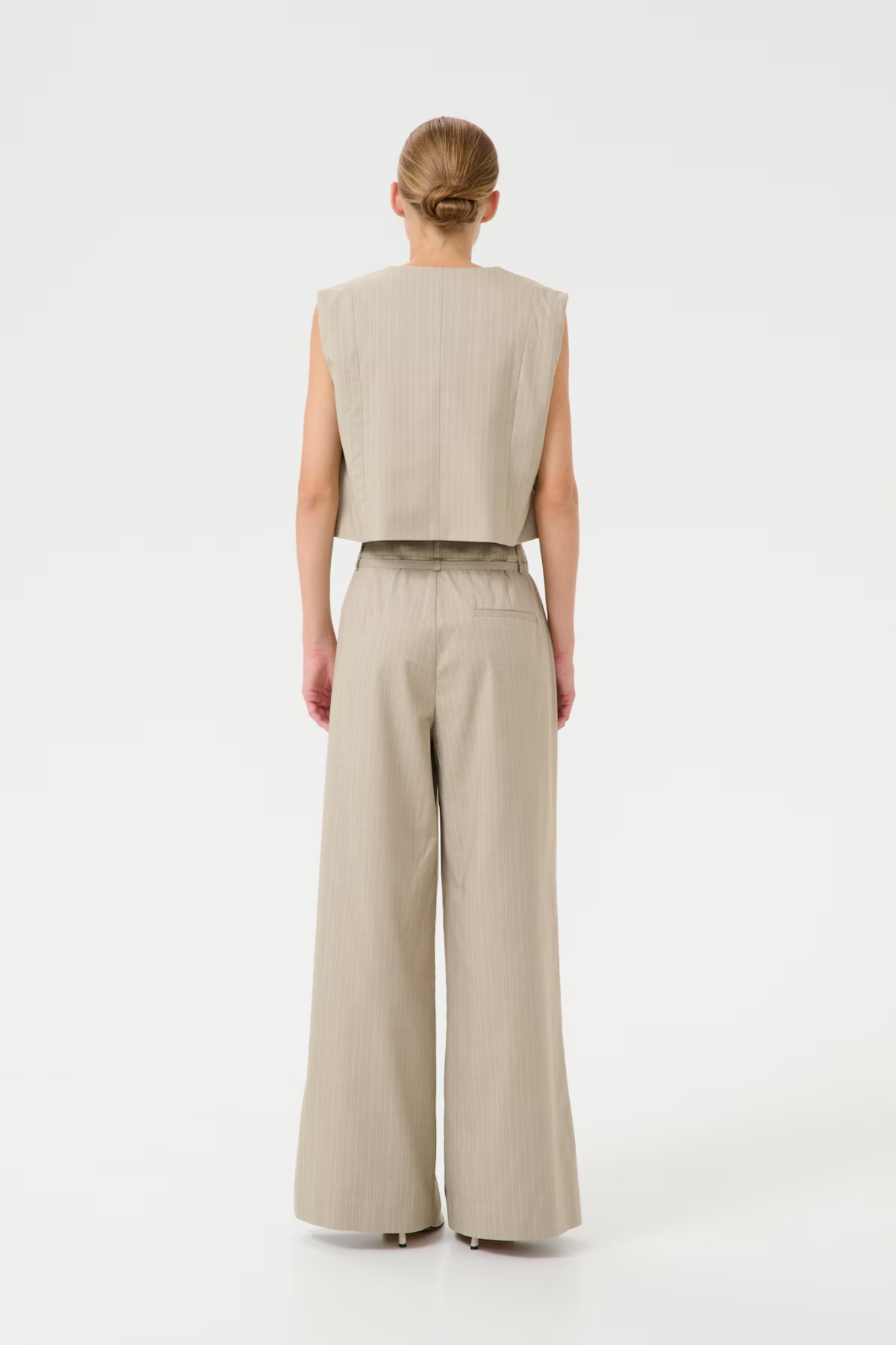 TIFF HW WIDE PANTS - PINSTRIPE DUST GREE