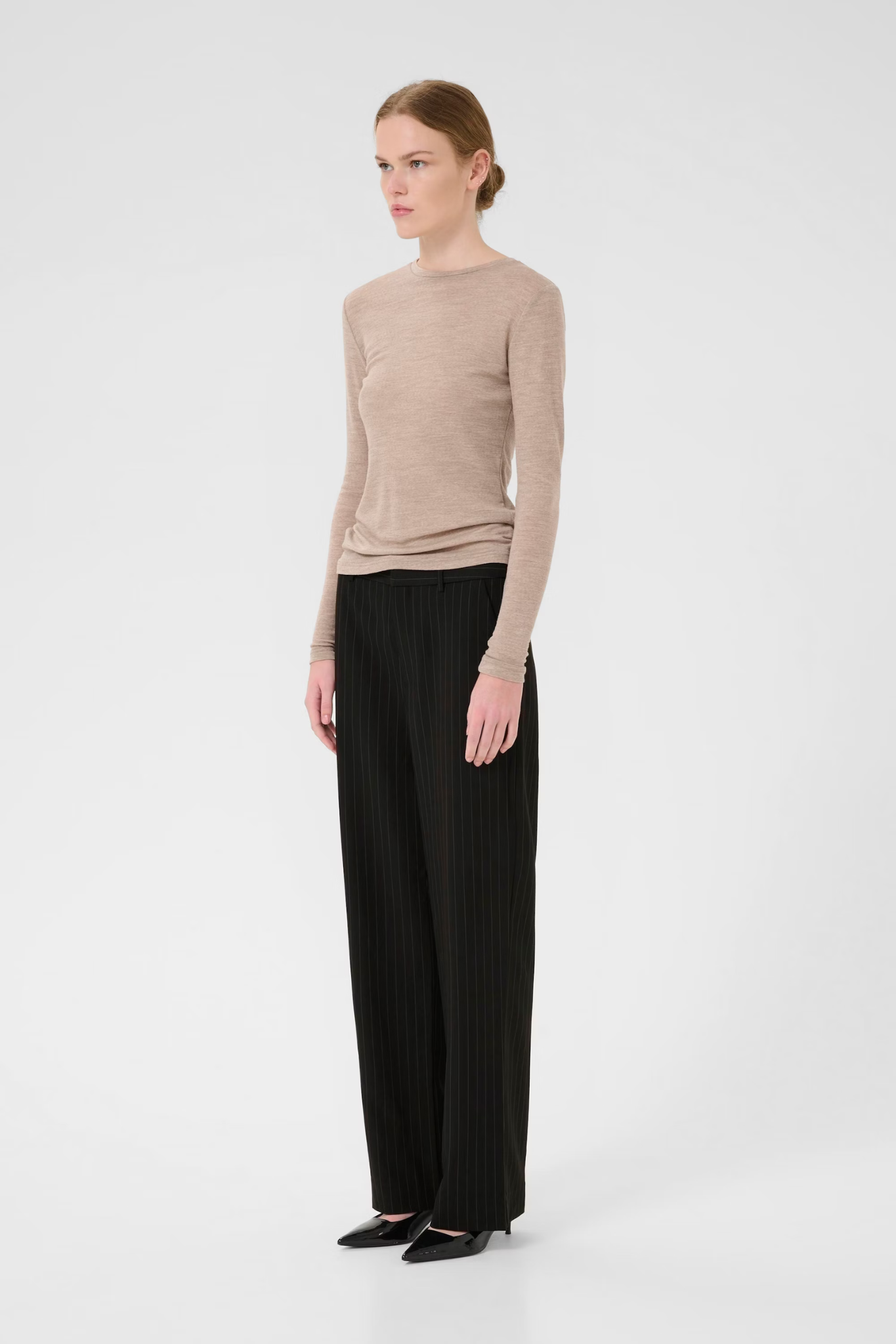 JOELLE MW PANTS - BLACK PINSTRIPE