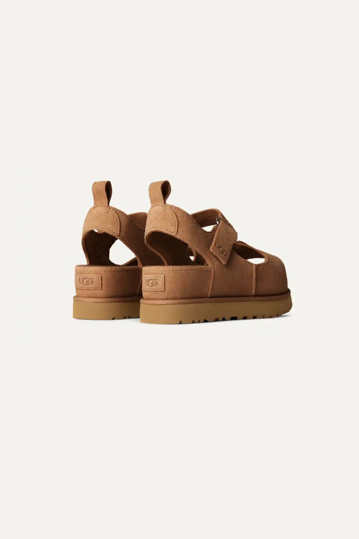 UGG women goldenstar hi in chestnut. Back view