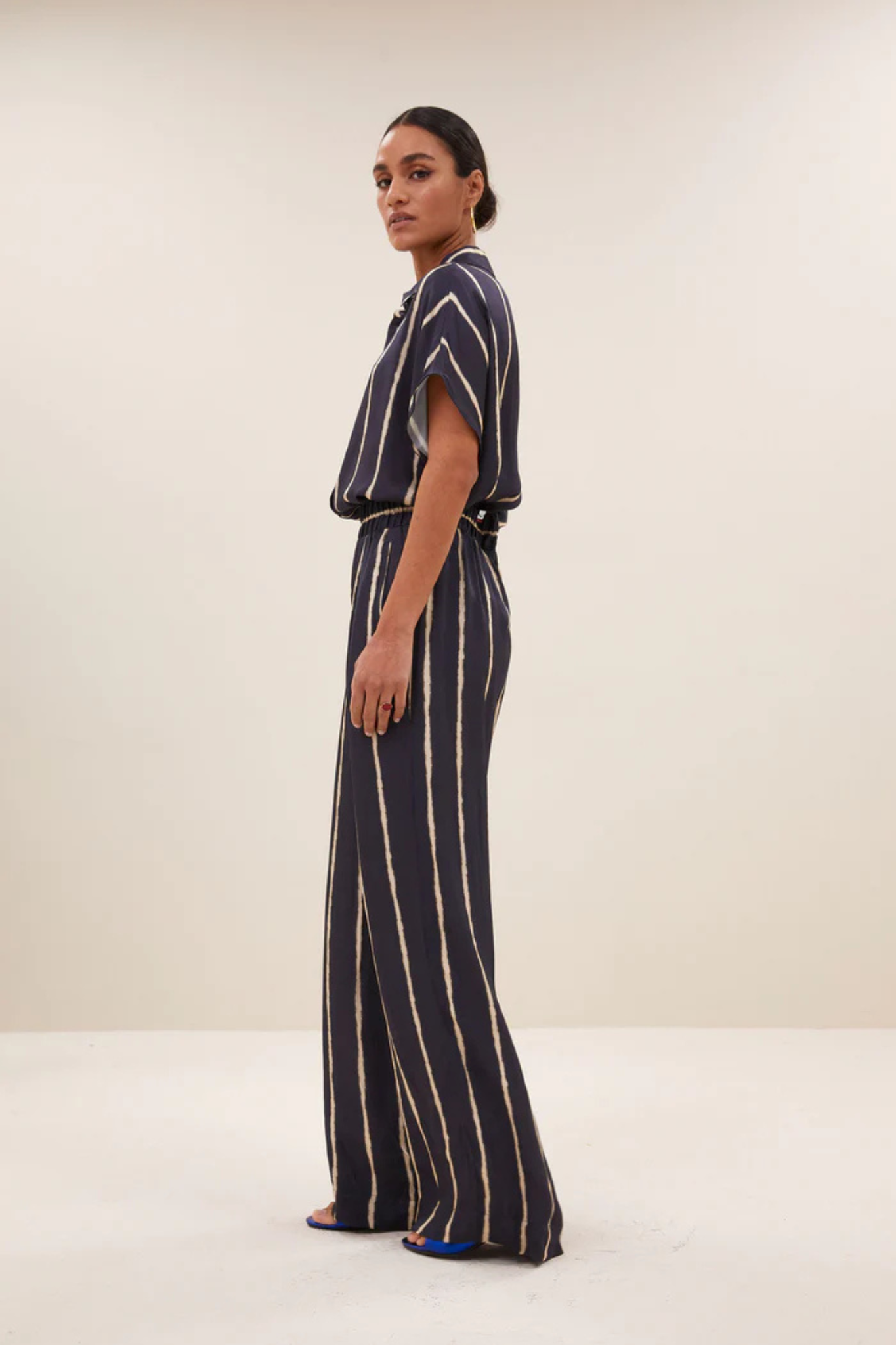 BENJI TIE DYE STRIPE PANTS - BLUE TIE DYE STRIPE