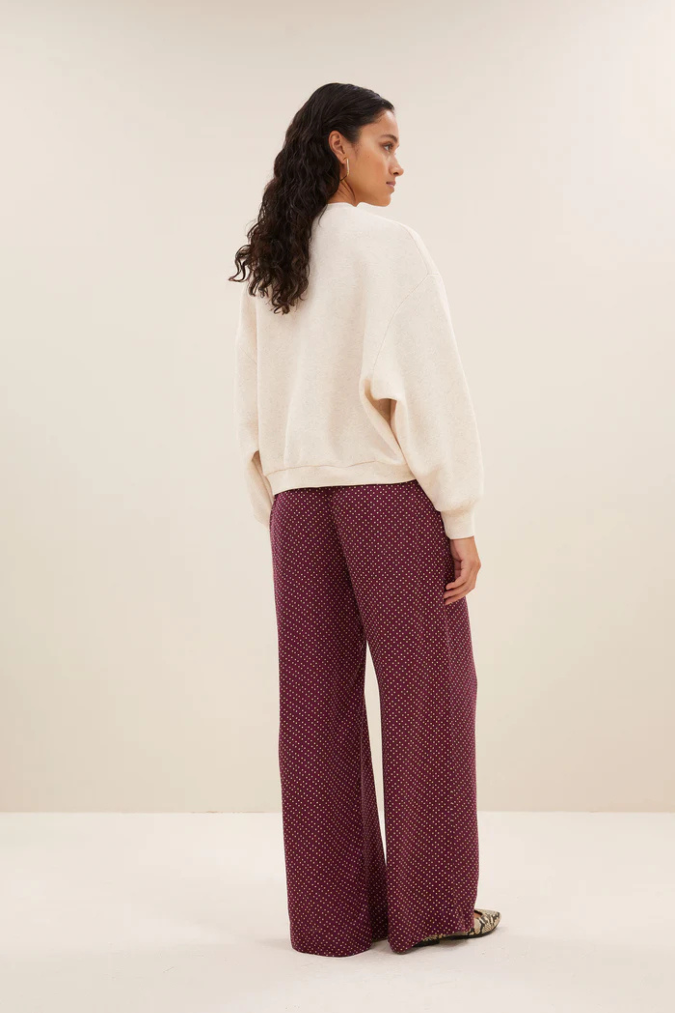 BIBI PATCHWORK SWEATER - OYSTER MELEE