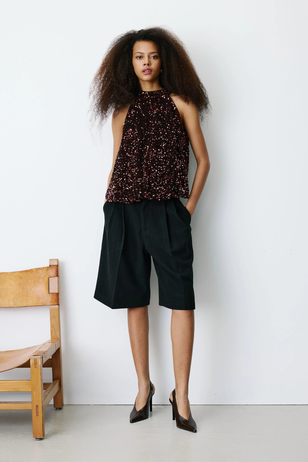 BECKY TOP - CHOCOLAT