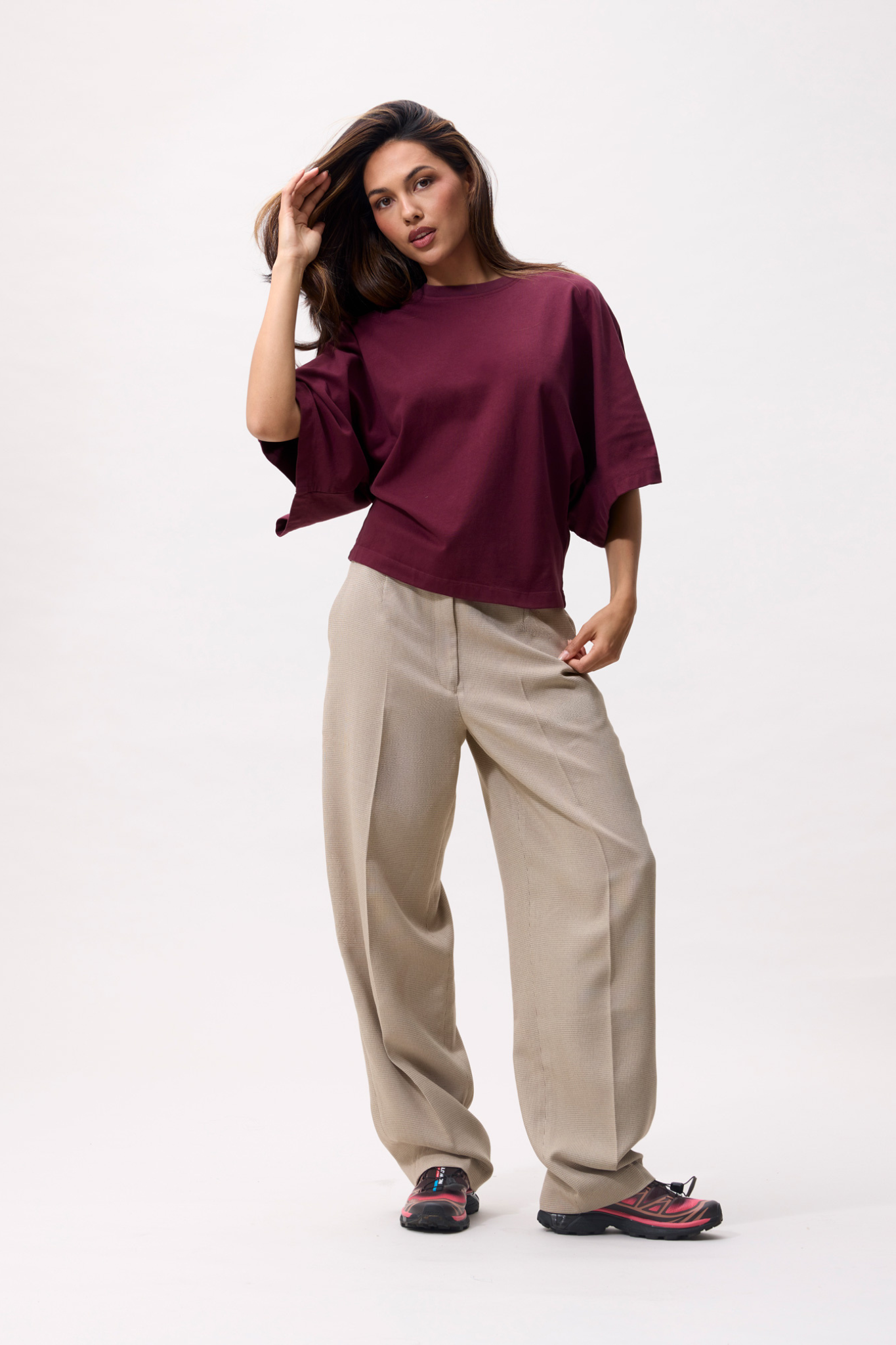 BATSLEEVE T-SHIRT - MERLOT