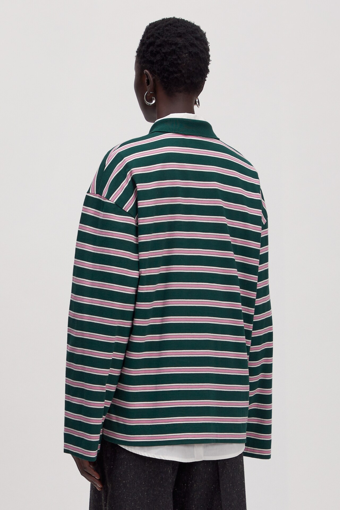 CINDY LONGSLEEVE SHIRT - STRIPES PINE GROOVE/MAUVE ORCHID/MOREL