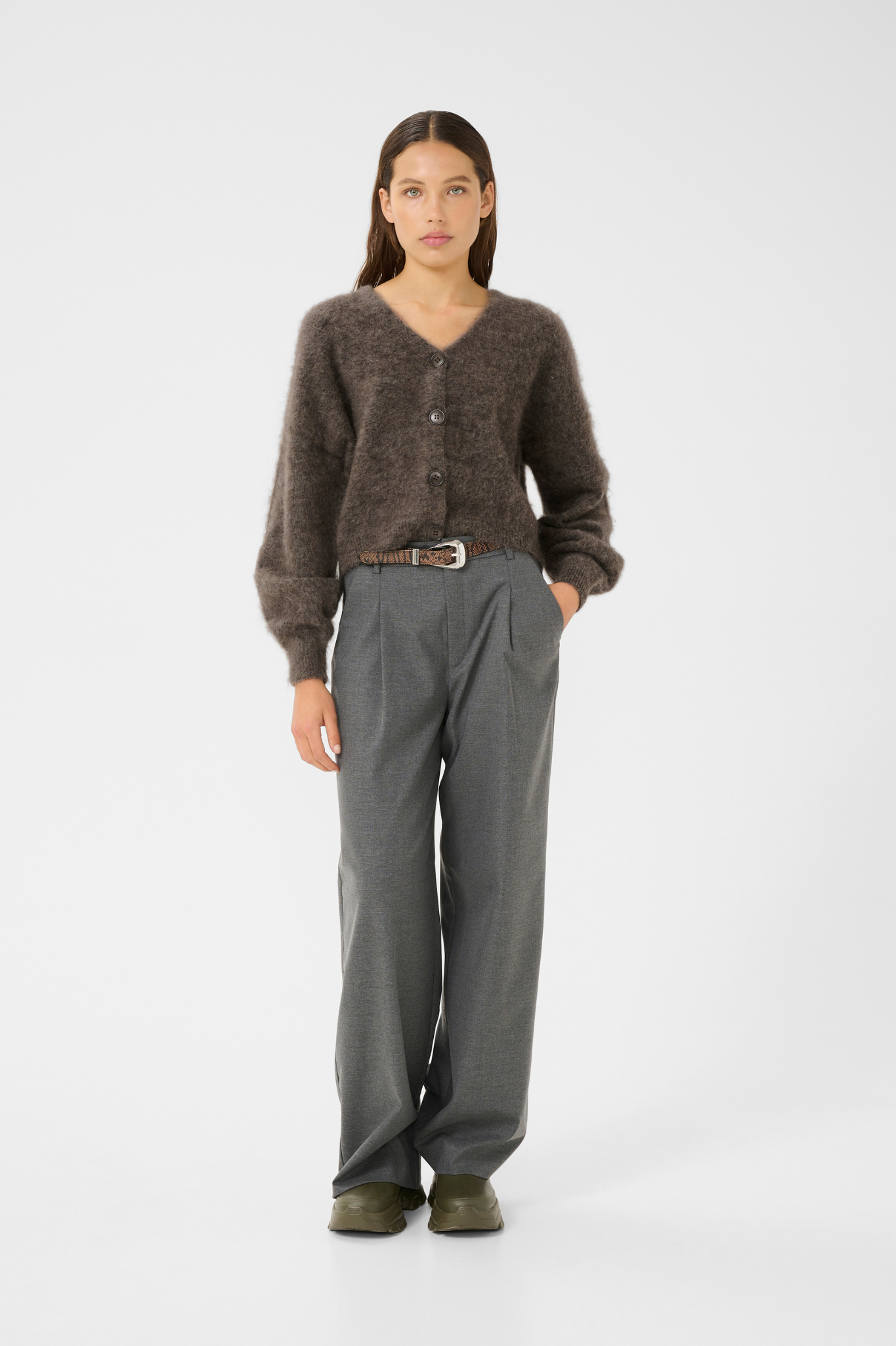DEBBIE CARDIGAN - CHESTNUT MELANGE