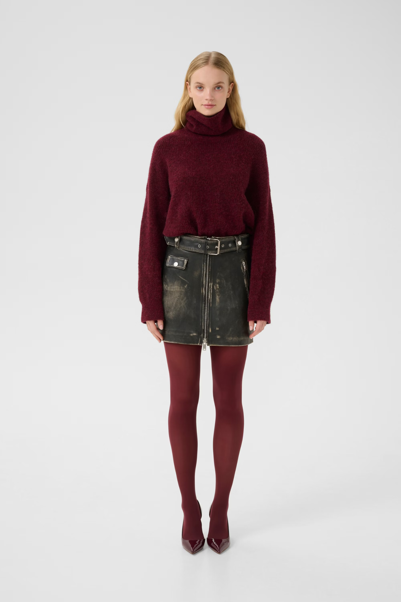 ALPHAGZ ROLLNECK KNIT - BLOOD RED MÉLANG