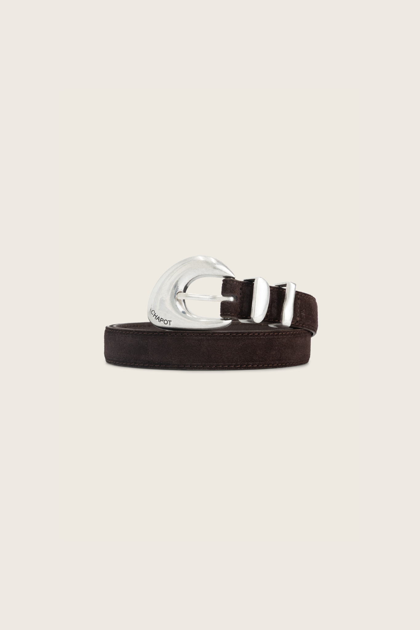 PRECIOUS PEBBLE BELT SUEDE - COCOA