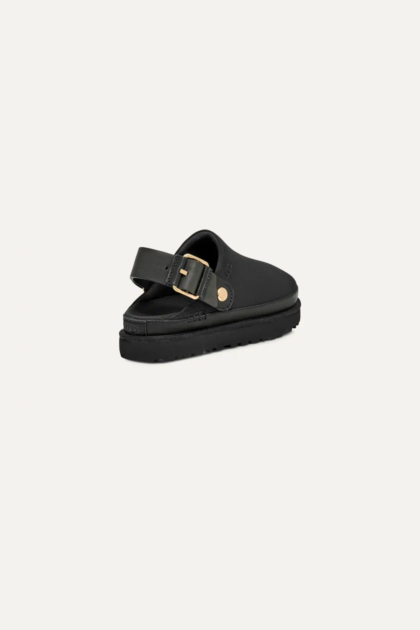 UGG women goldenstar villa clog in black. Back view