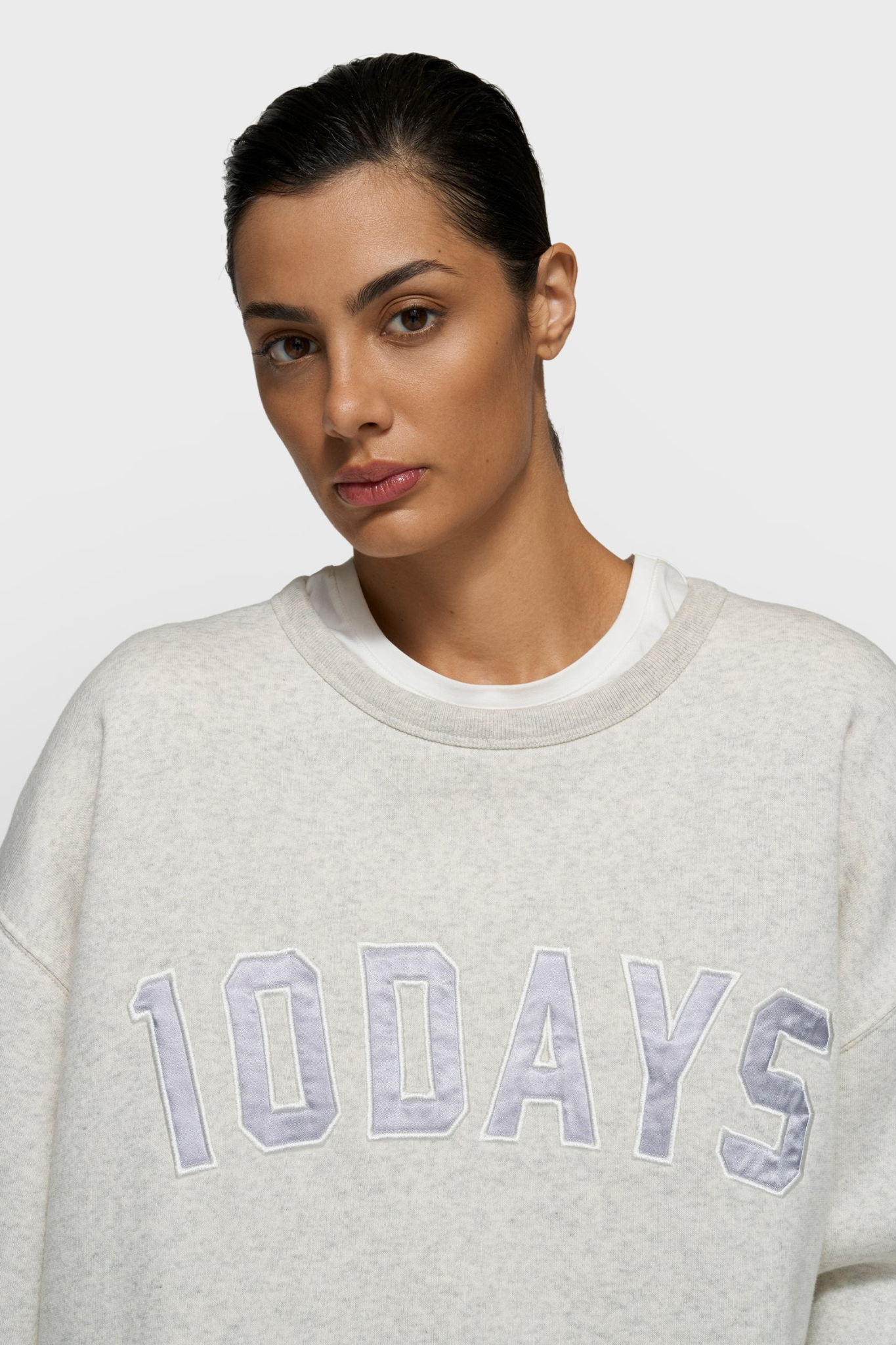 STATEMENT SWEATER - SOFT WHITE MELEE