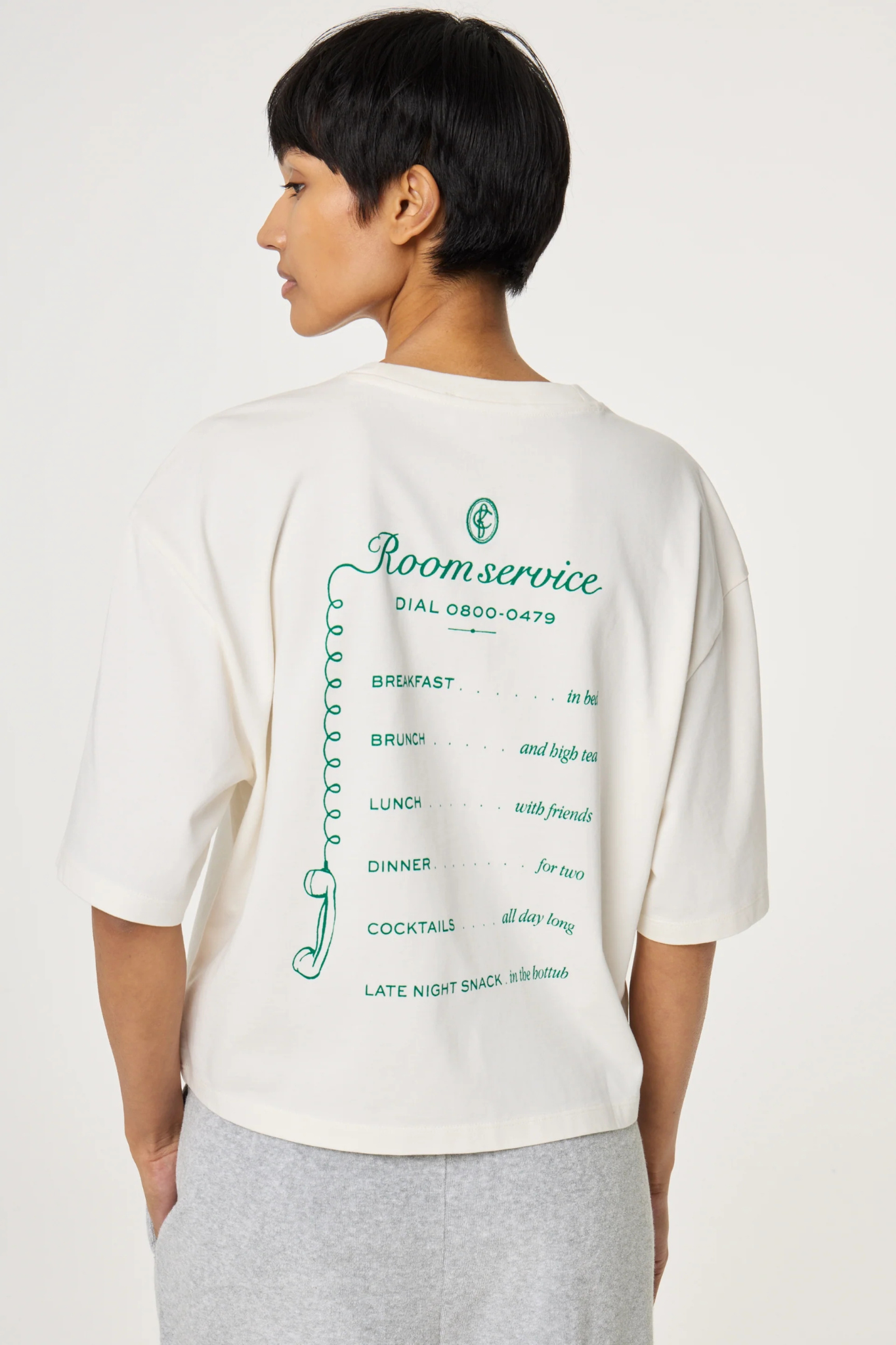 BENJA T-SHIRT - COSY WHITE/GREEN