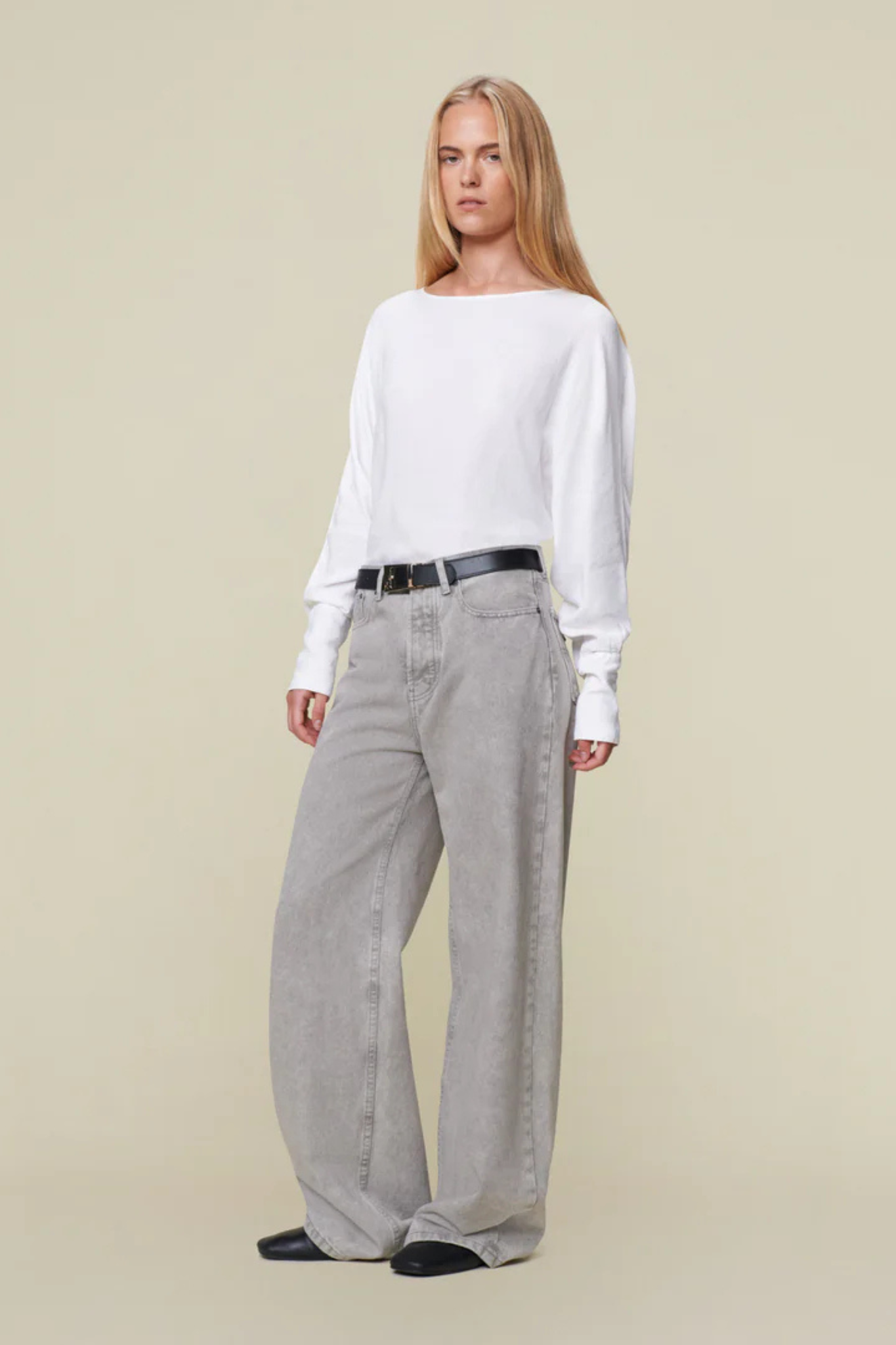 SKATER LOOSE JEANS - GREY SNOW