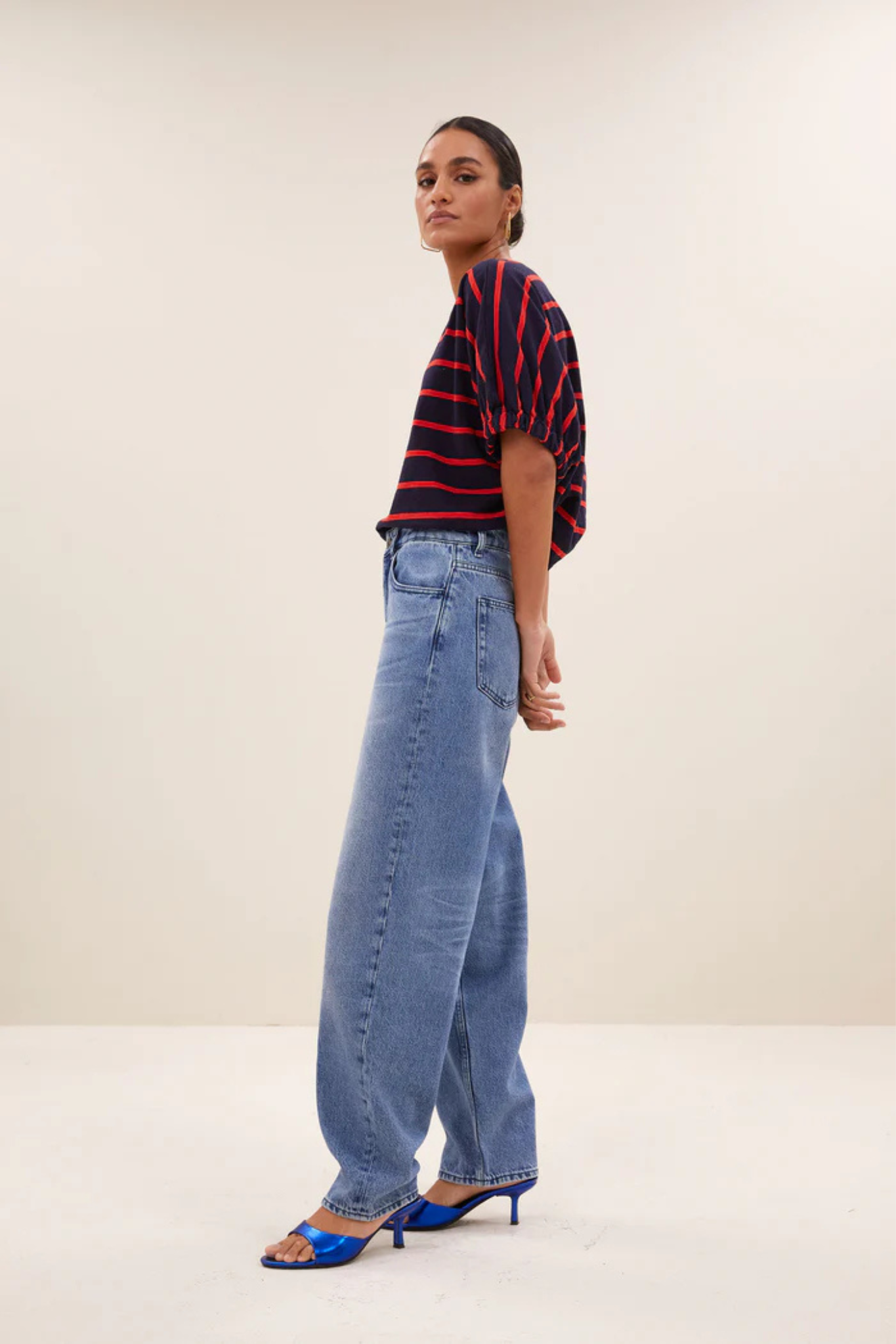 MERLE HEAVY FLAME STRIPE TOP - FRENCH STRIPE