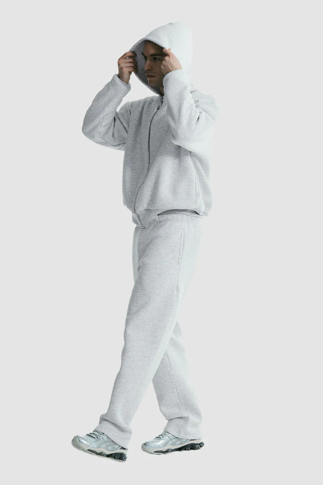 STORM ZIP HOODIE JACKET - MELANGE GREY
