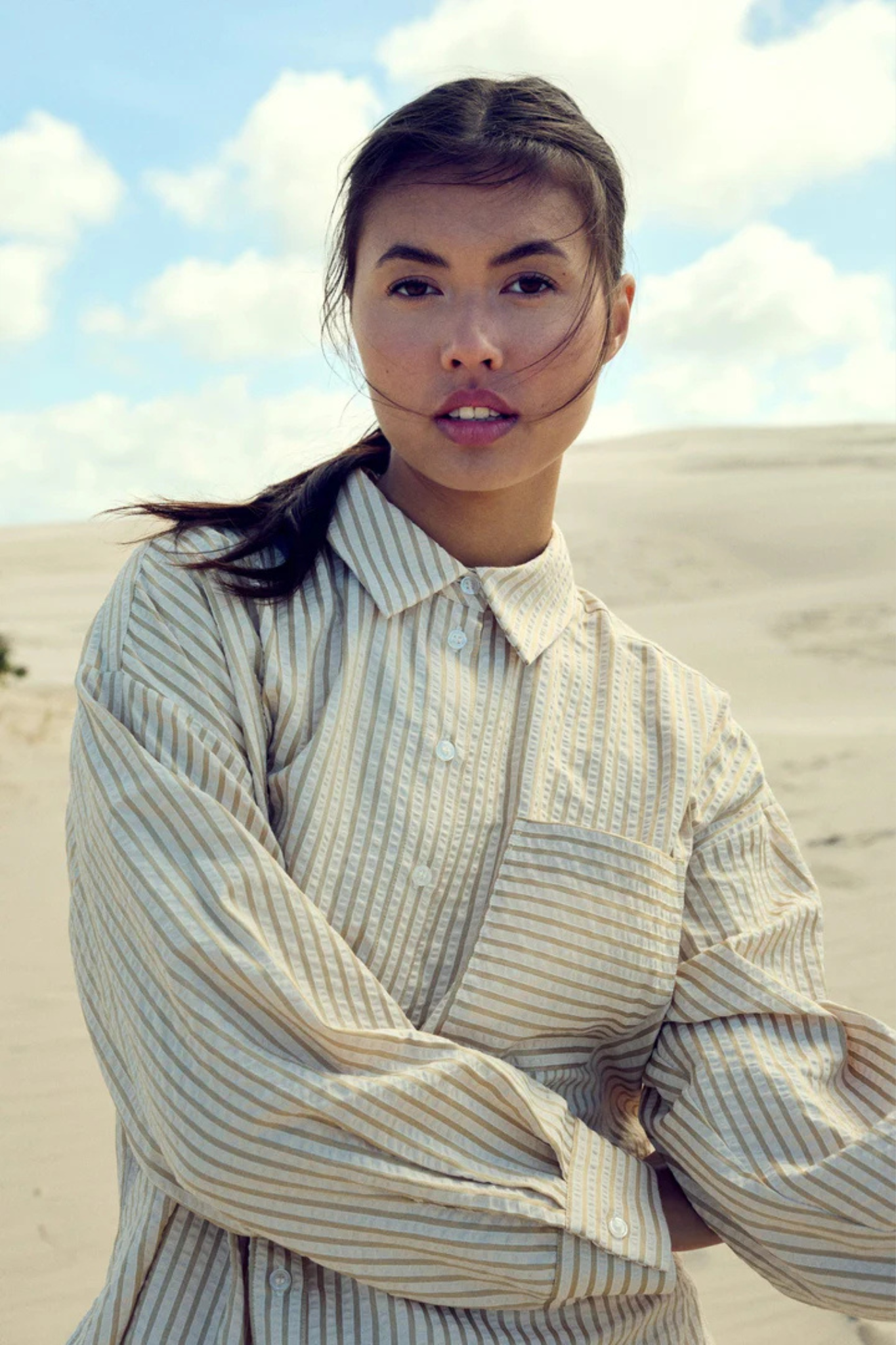 CARA SHIRT - SAND STRIPE