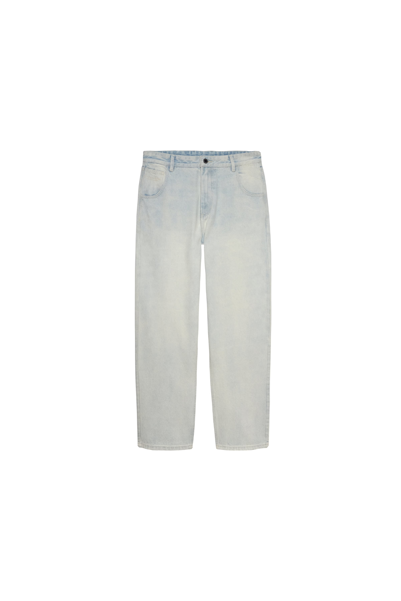 New Amsterdam 252 denim jeans in washed blue. Front flatlay view