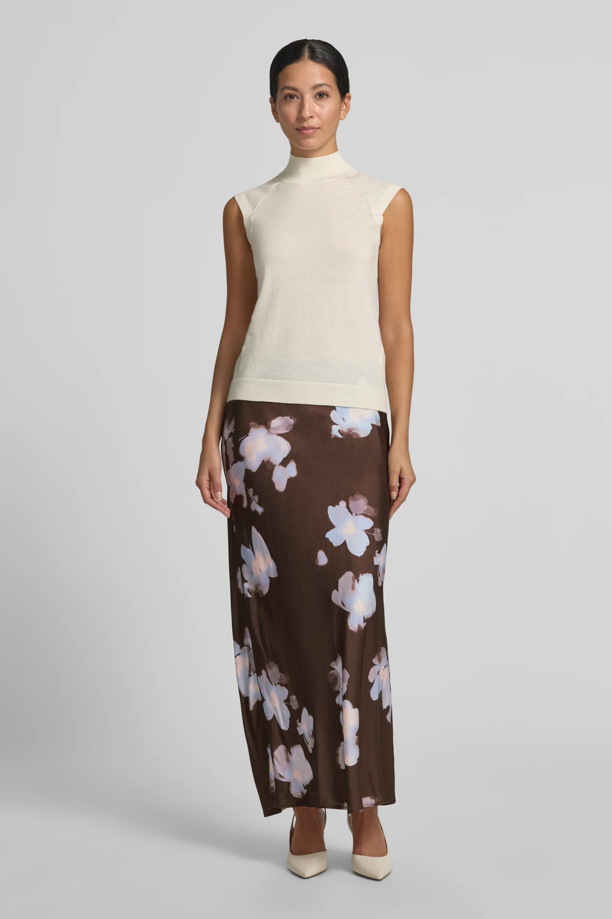 ANINDA BIG FLOWER PAINT SKIRT - BIG FLOWER PAINT