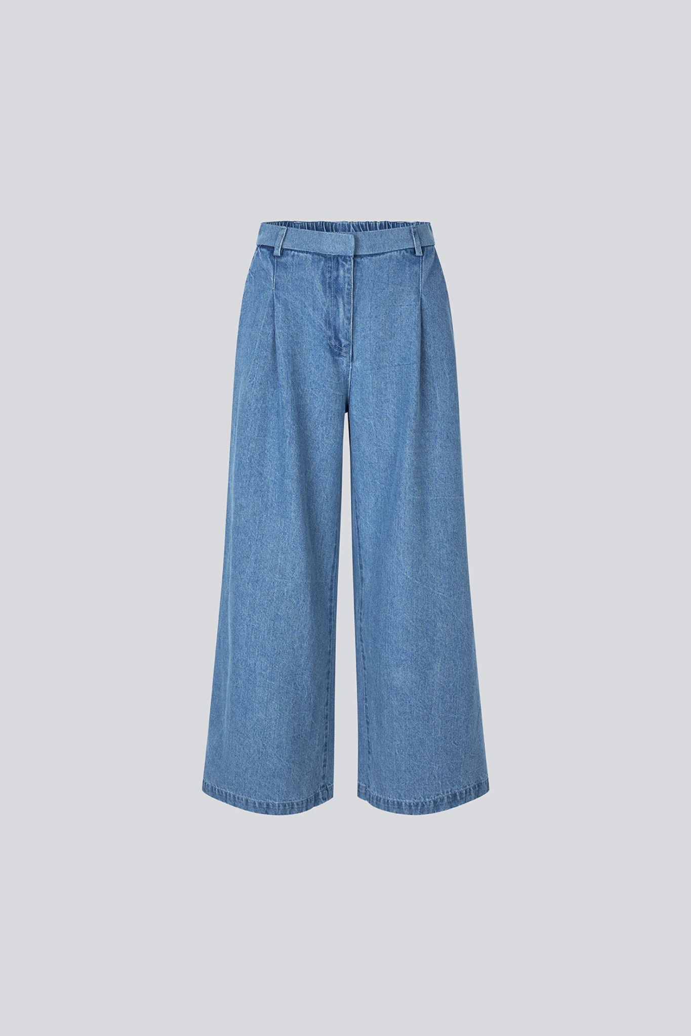 Modstrom minni pants in light blue. Front flatlay view