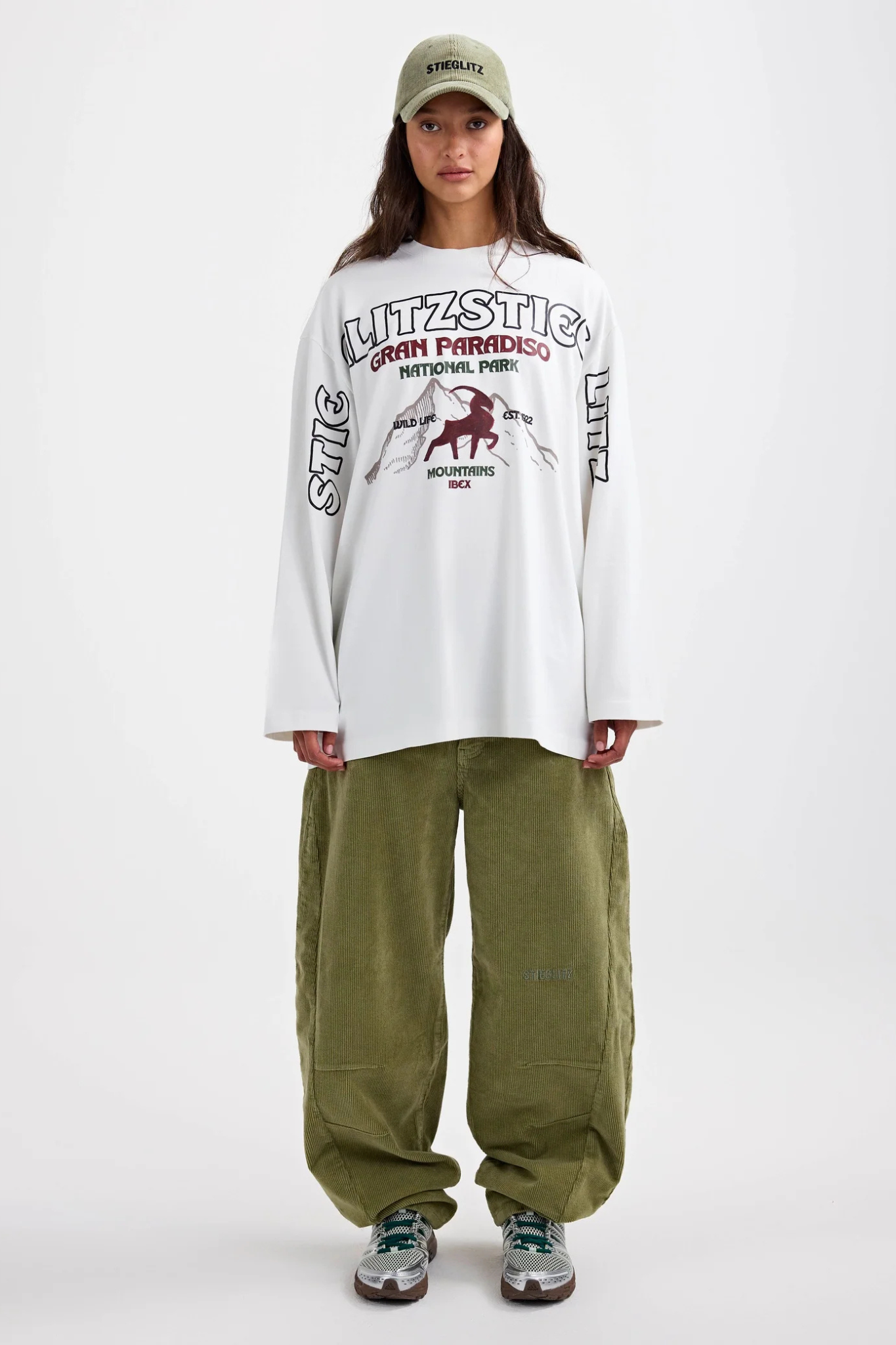 GINEVA WIDE SKATE LS T-SHIRT - OFF WHITE