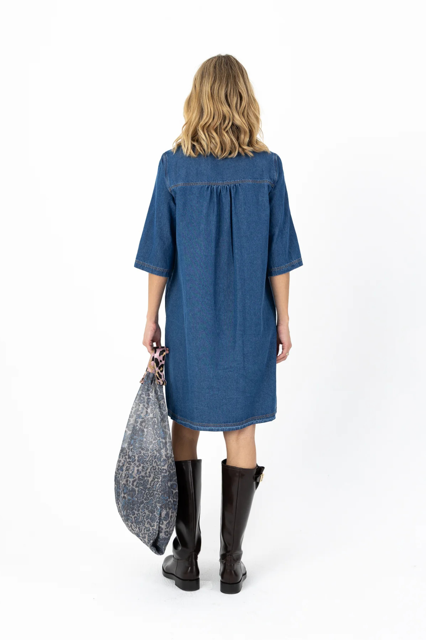 ELLIS DENIM DRESS - DENIM BLUE