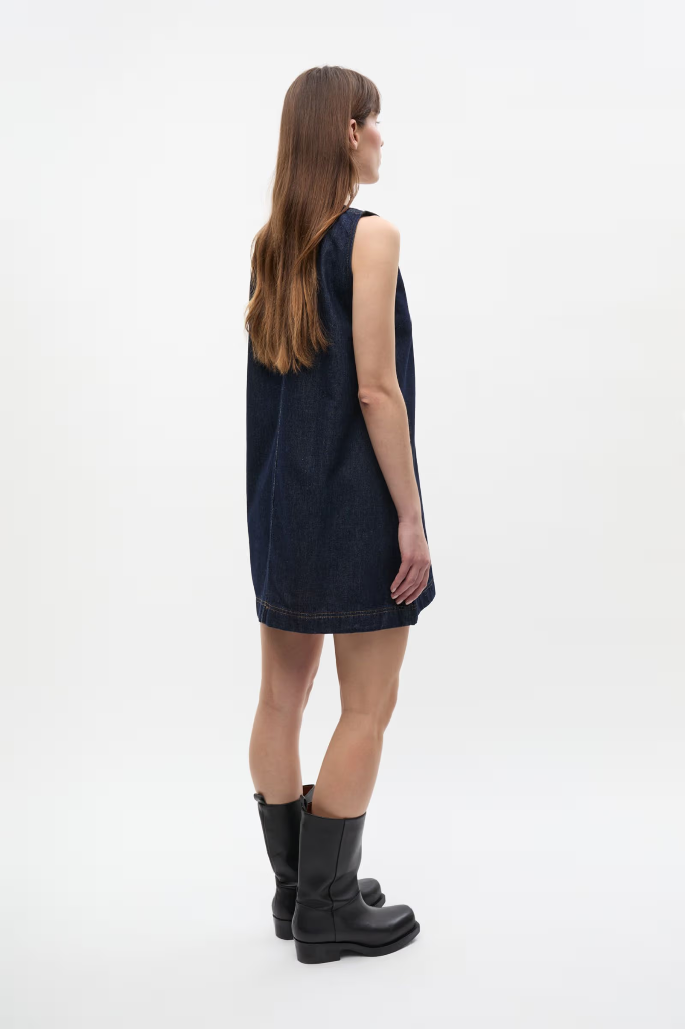 LUCIA SL DRESS - DARK BLUE RINSE