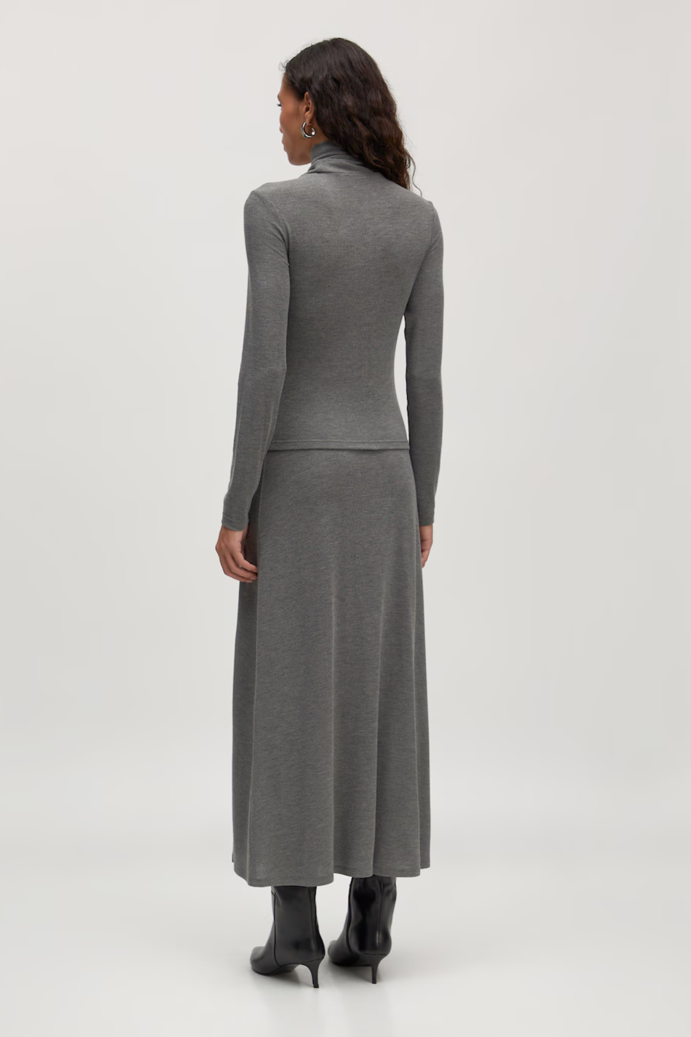 RAYA LONGSLEEVE TOP - DARK GREY MELANGE