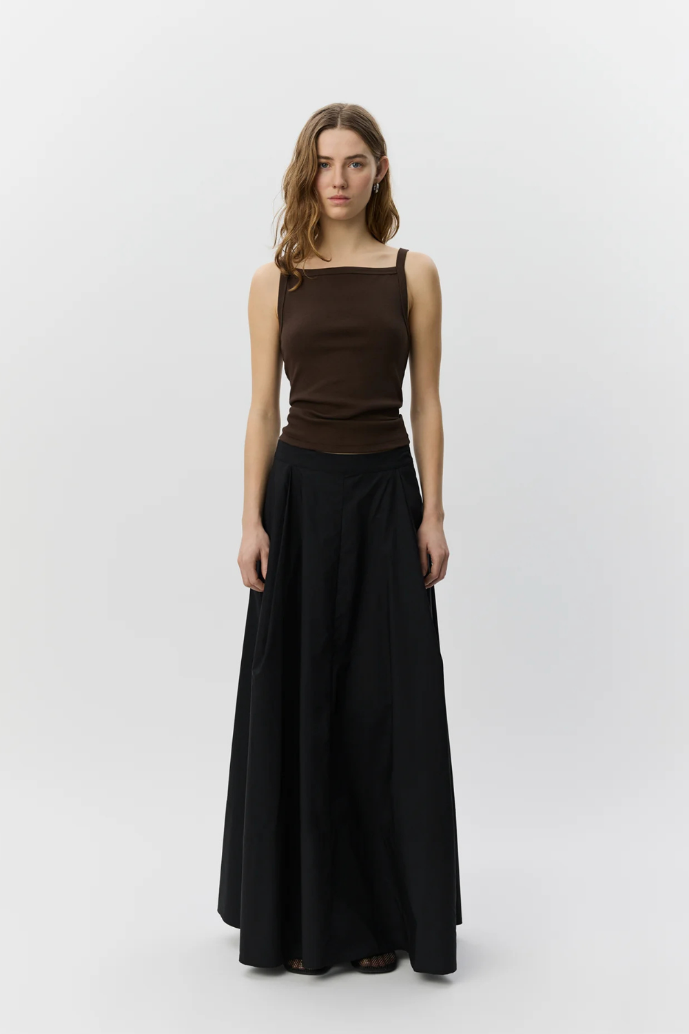 BREE RIB TANK TOP - INTENSE BROWN