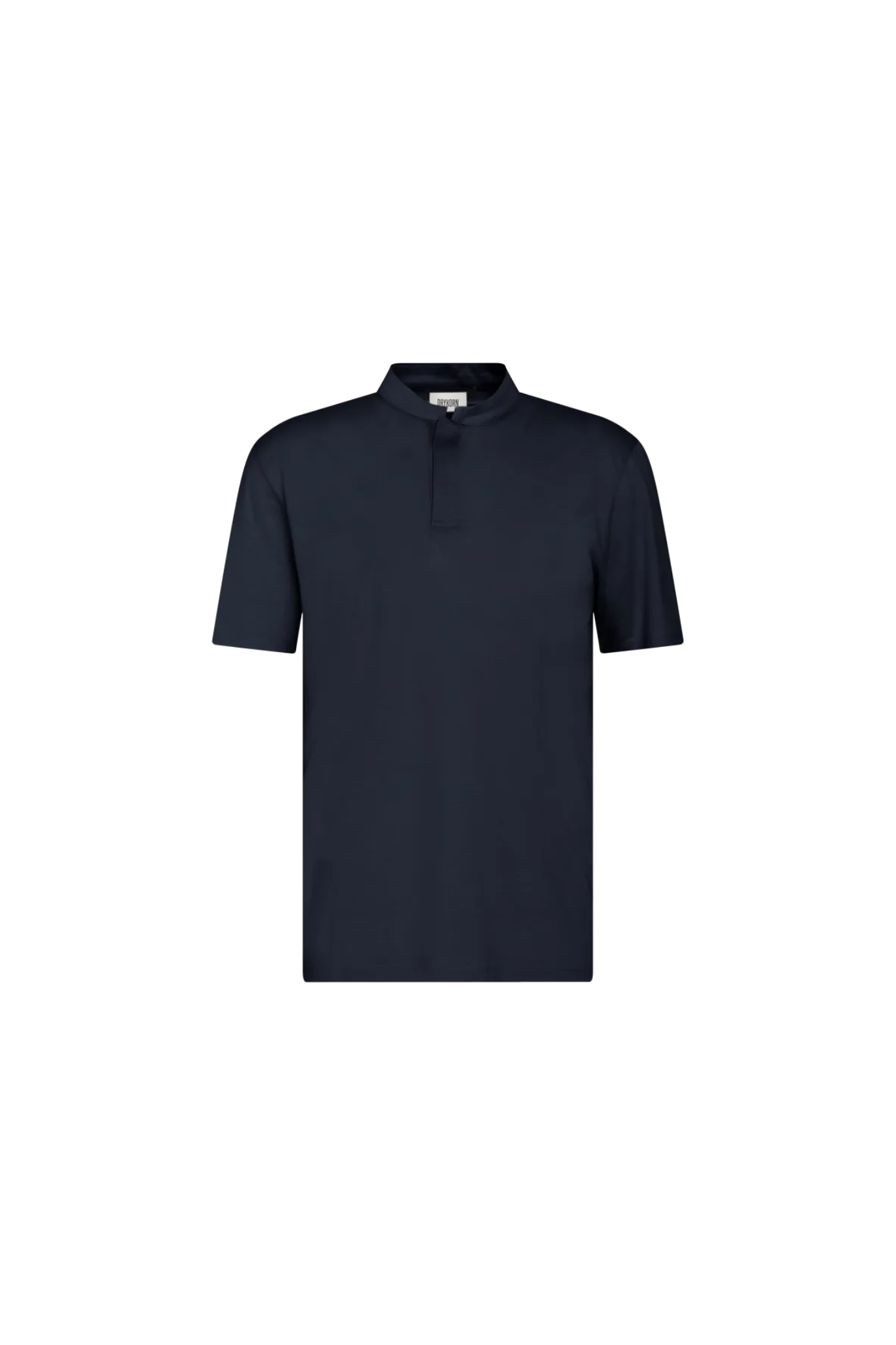 Drykorn louis t-shirt in blue. Front flatlay view