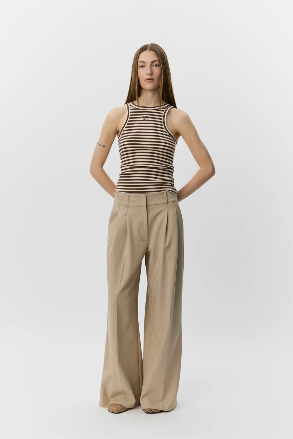 BECA STRIPED TANK TOP - BROWN STRIPED