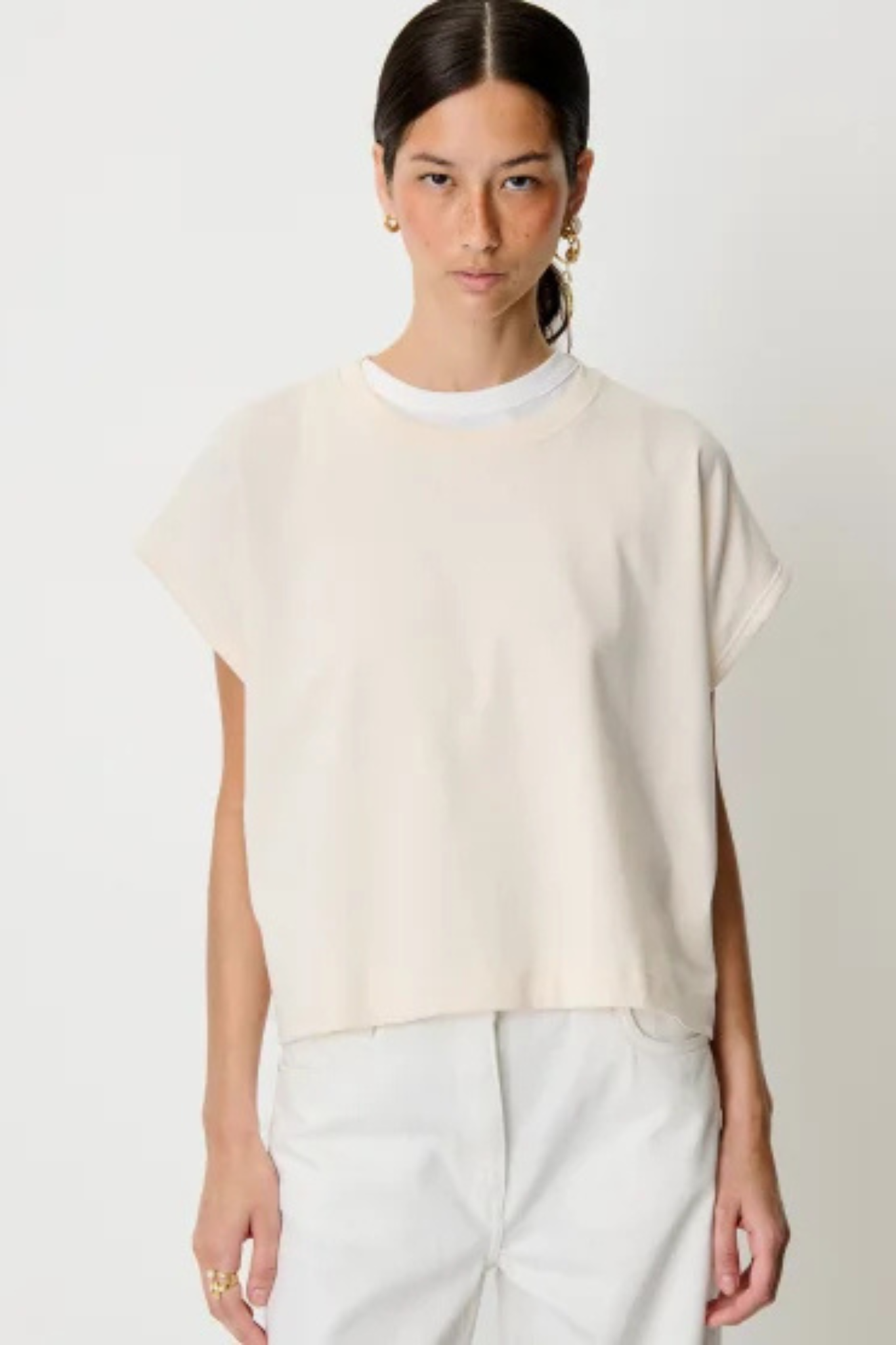 ERNISTO DRAWSTRING T-SHIRT - FLEUR DE SEL
