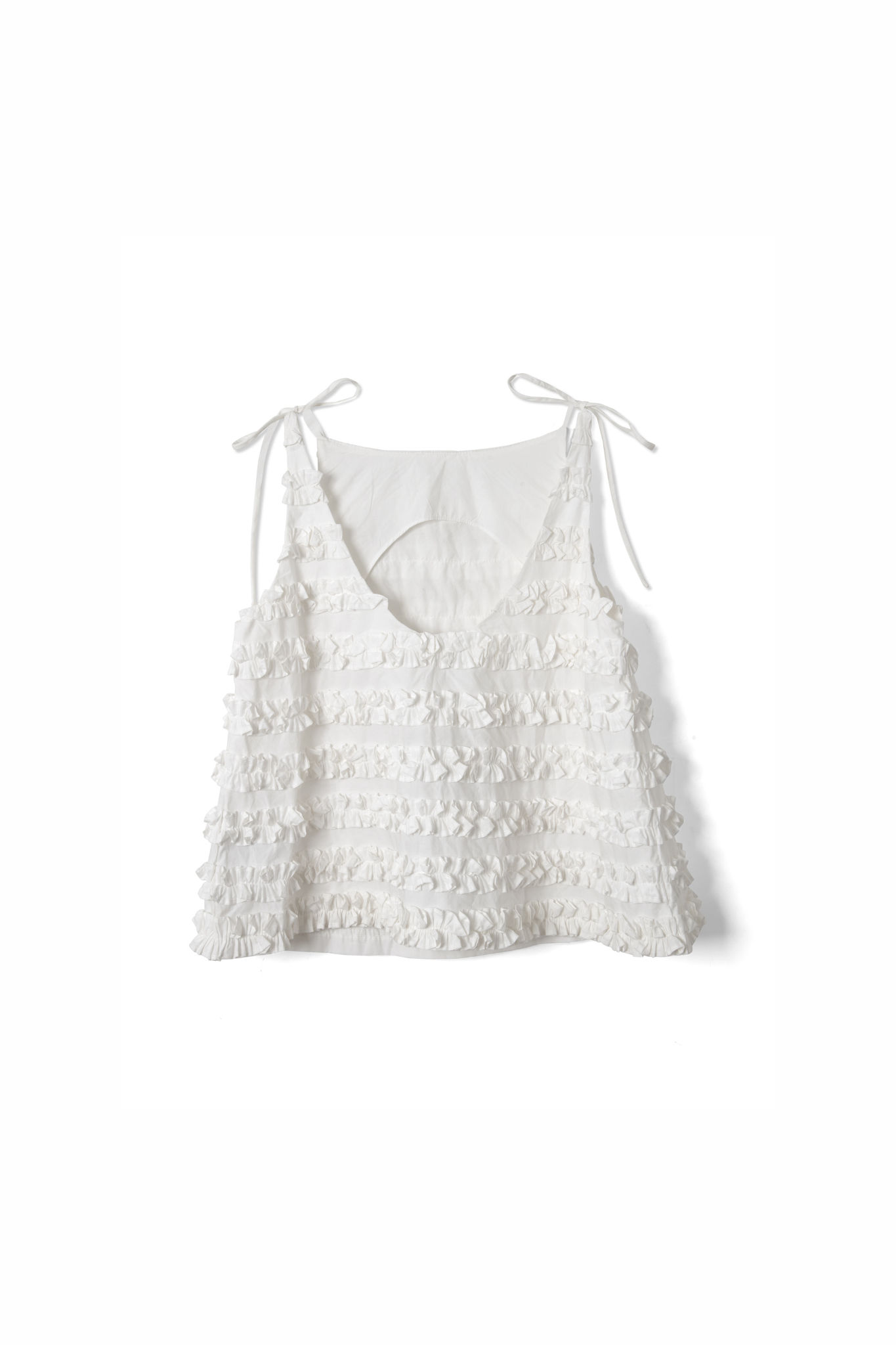 LEILI RUFFLE CAMI - WHITE