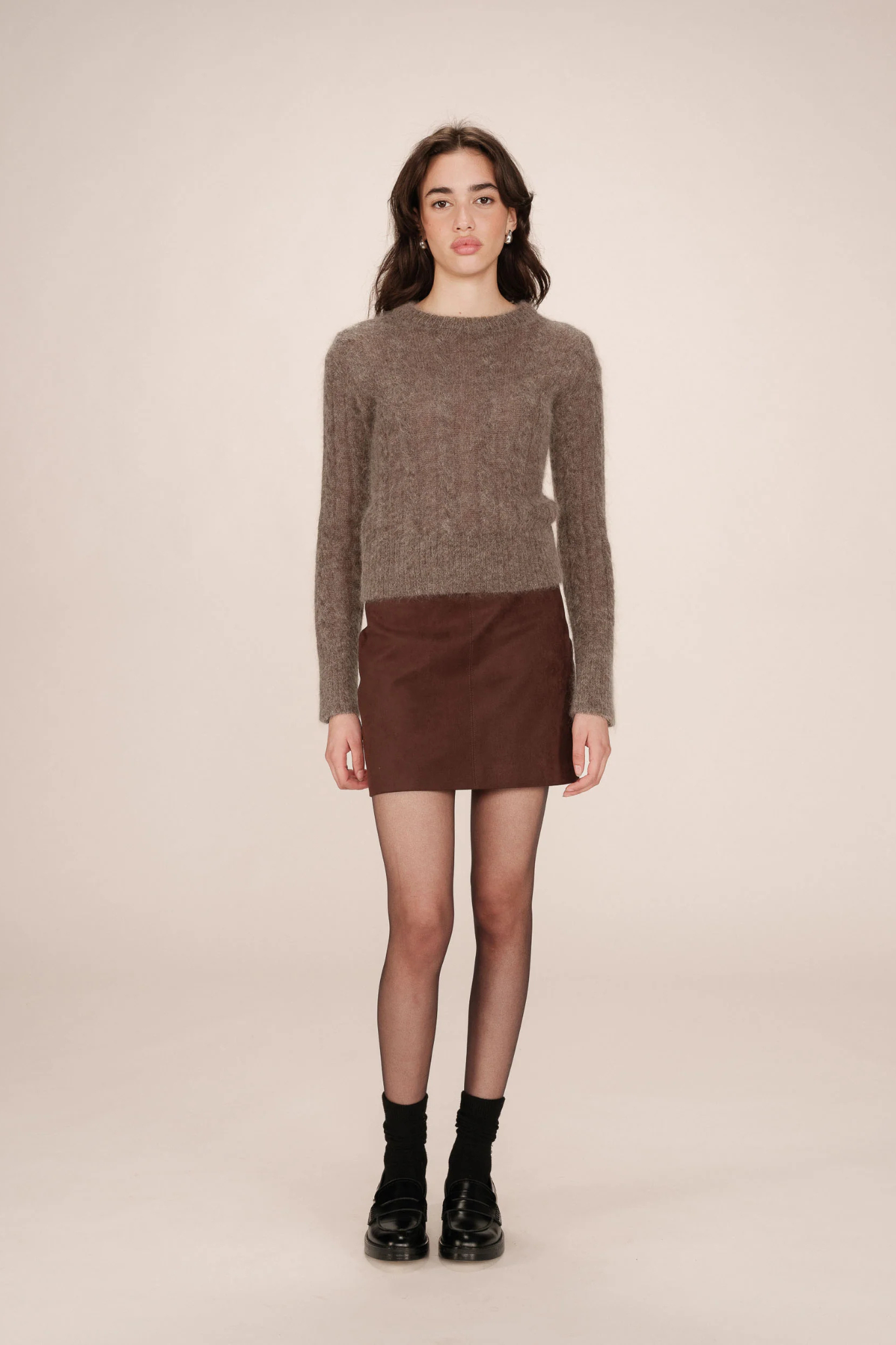 SABIN KNITTED SWEATER - TAUPE