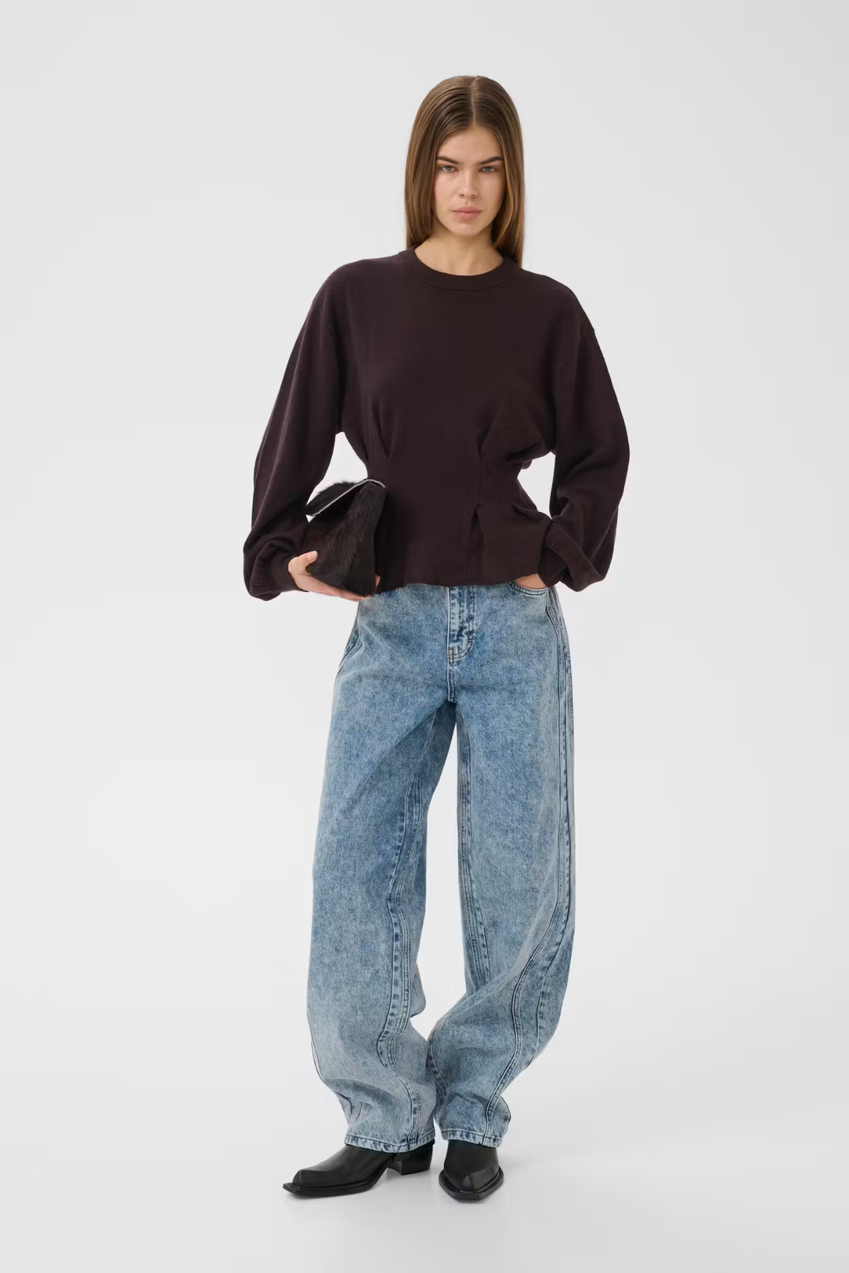 PULL-OVER À TAILLE MANZI - GANACHE