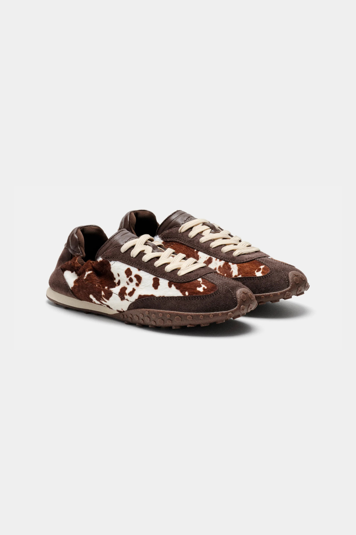 BRIDGE COW PRINT WOMEN SNEAKERS - BROWN