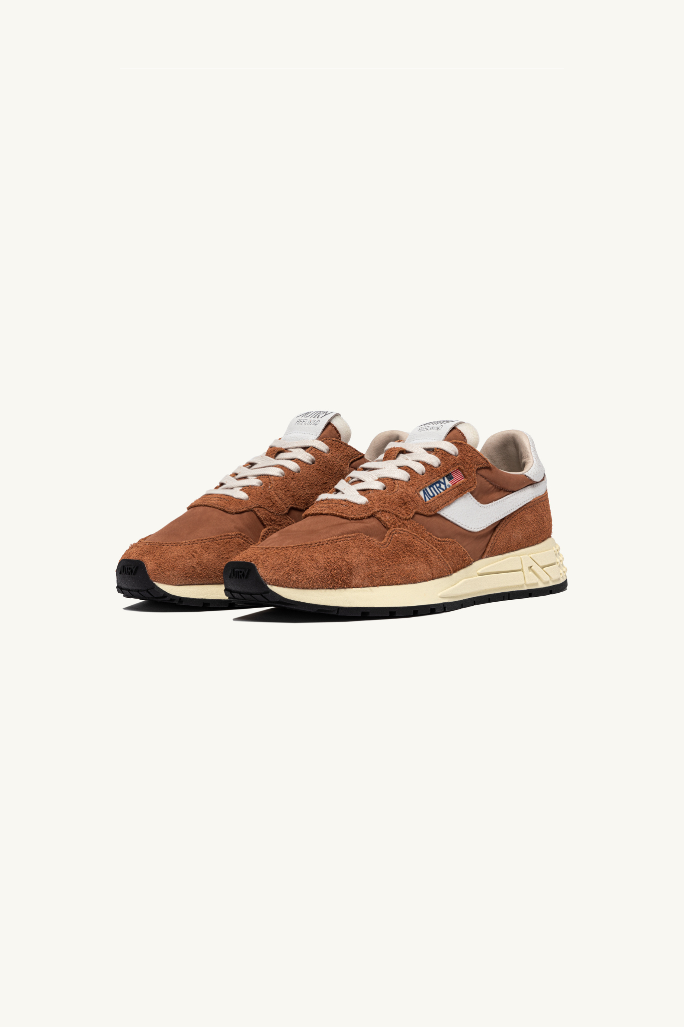 WWLM-NC28 - REELWIND LOW MEN SNEAKERS - NYLON/CRACK WHITE/BRNSUG