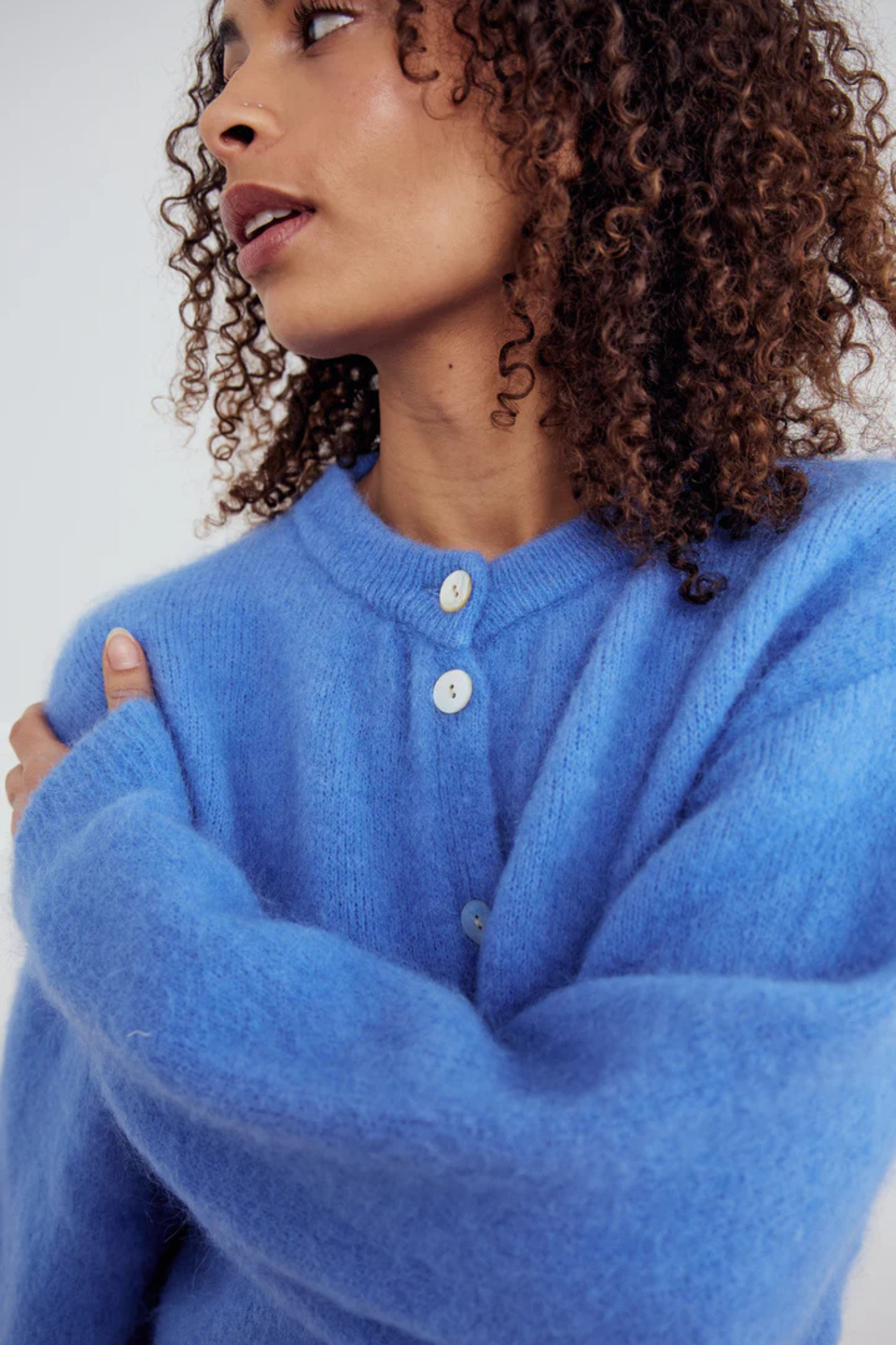 KAE KNIT CARDIGAN - DOVE BLUE