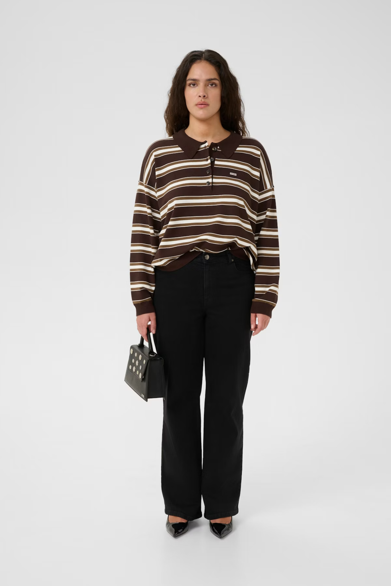 PAIGE POLO PULLOVER - MOLÉ/ DARK BEECH/