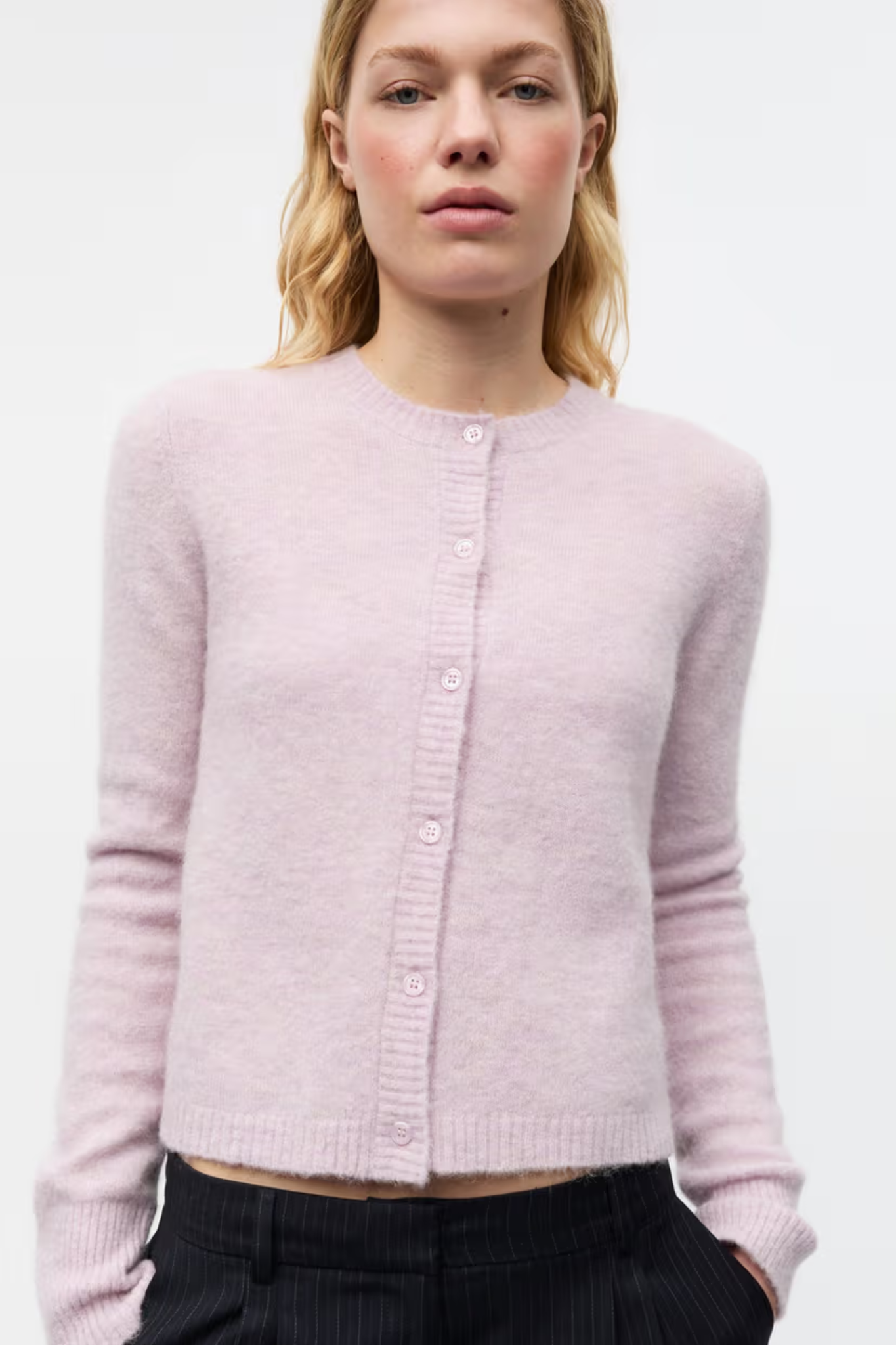 ADA LS CARDIGAN - LAVENDER FOG MEL