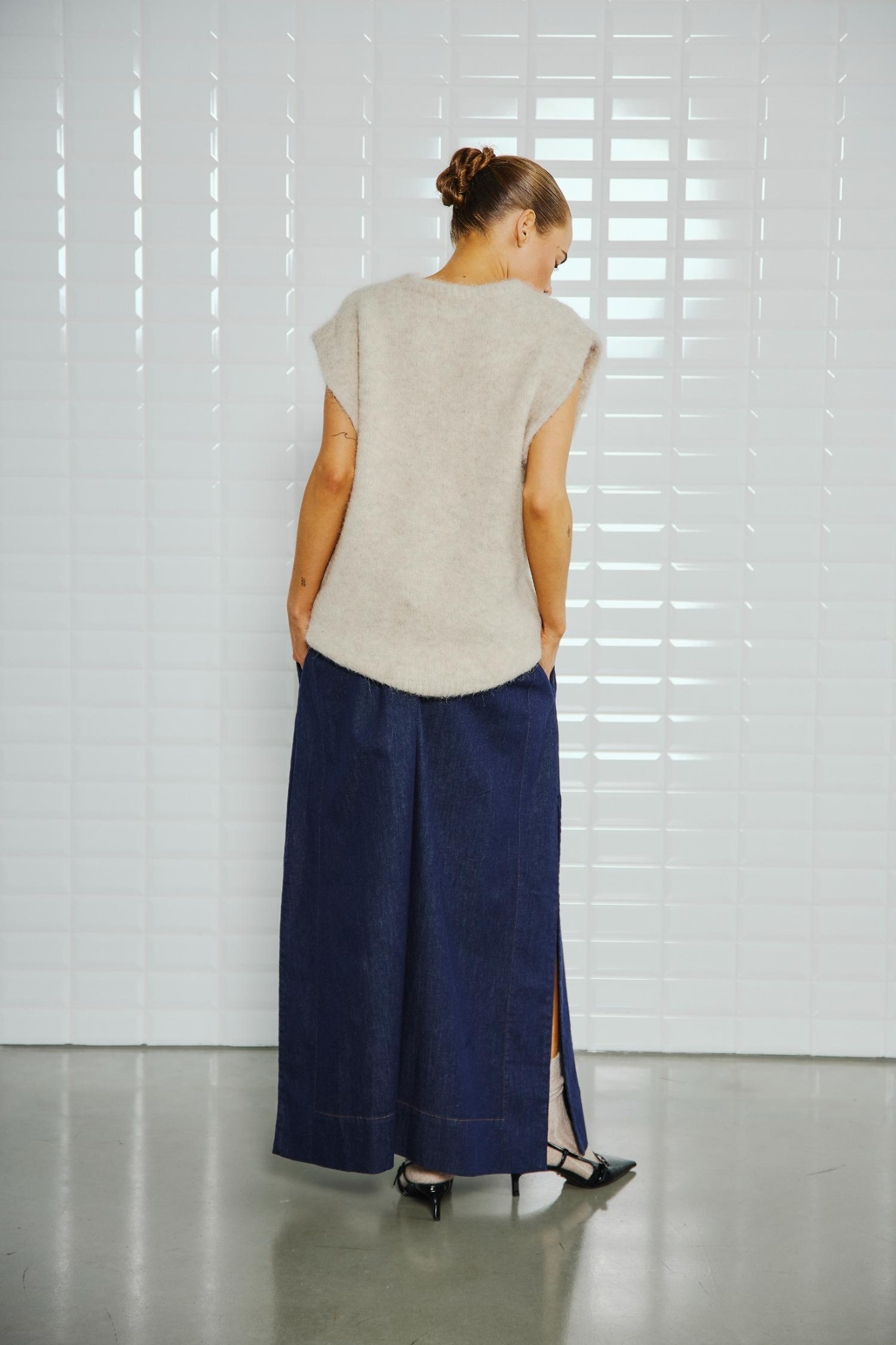 STELLA ALPACCA VEST FROSTED ALMOND MELANGE