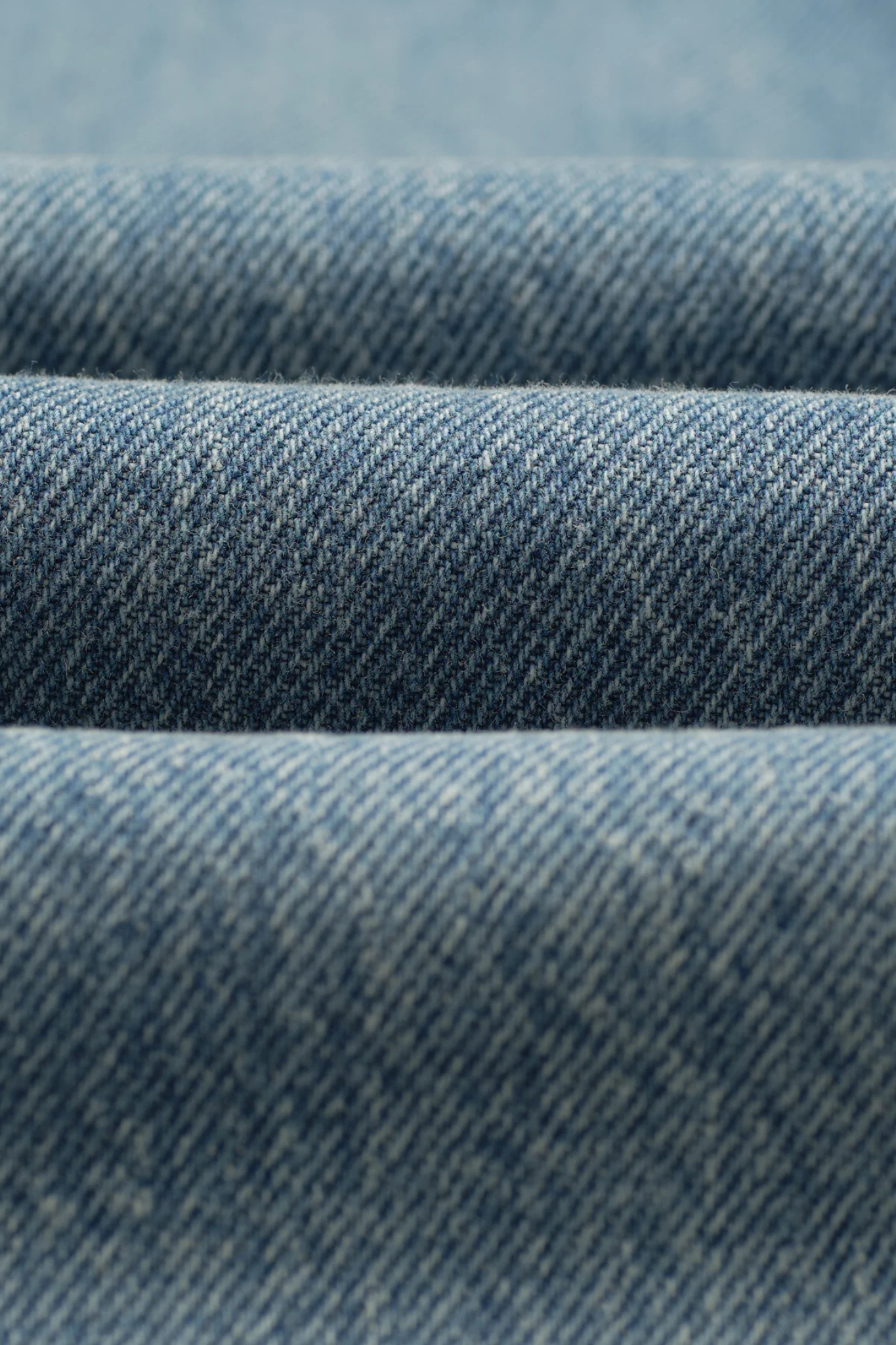 Wax London russel straight fit vintage denim jeans in vintage blue. Close fabric view