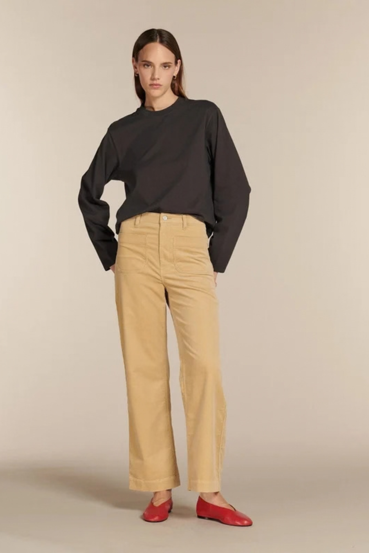 CARY LS TOP - TRUFFLE